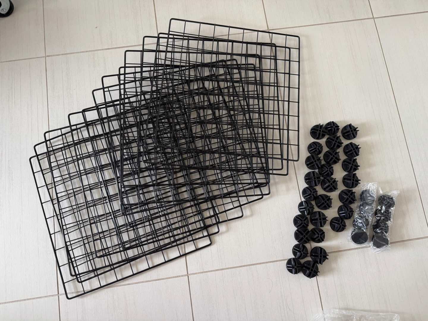 Black Wire Grid Storage Shelves and Connectors - photo 5