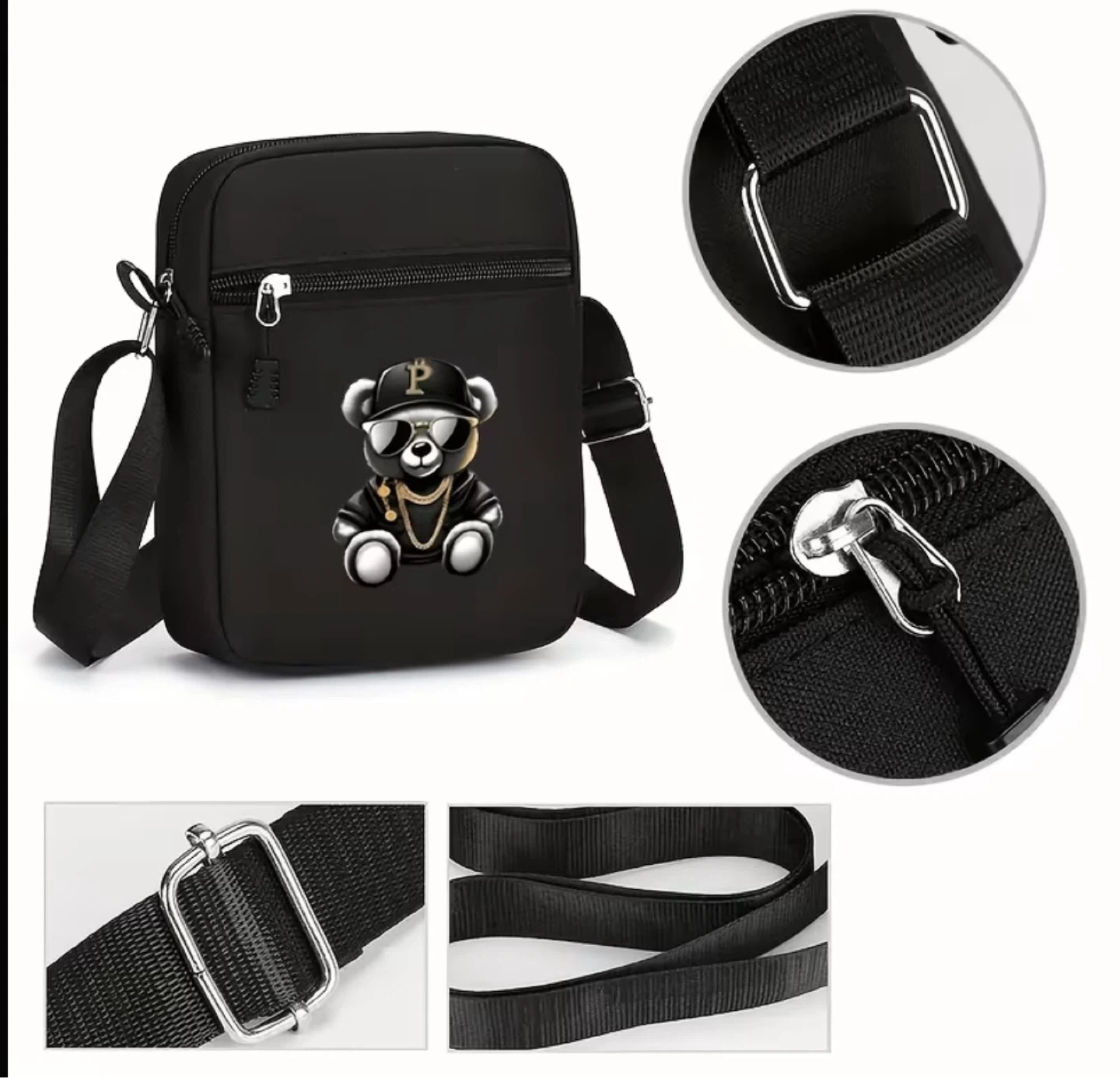 Black crossbody bag set with cap - photo 4