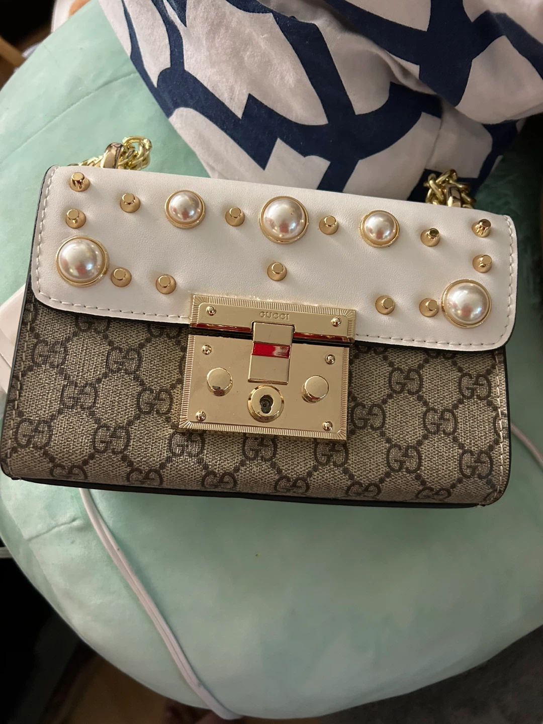 Gucci GG Monogram Chain Shoulder Bag