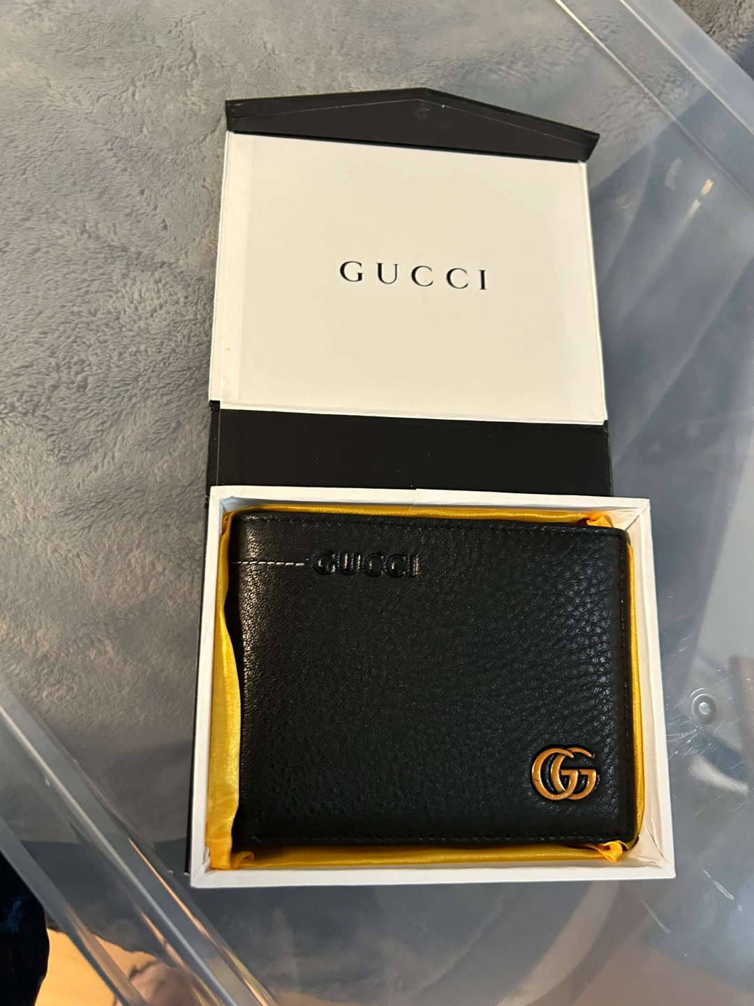 Gucci Black Leather Bi-Fold Wallet with GG Logo - photo 5