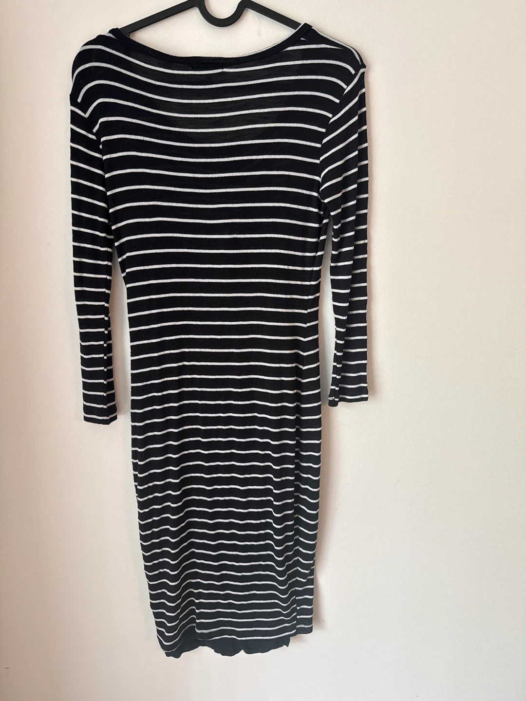 Splendid Black & White Striped Henley Dress - Small - photo 5
