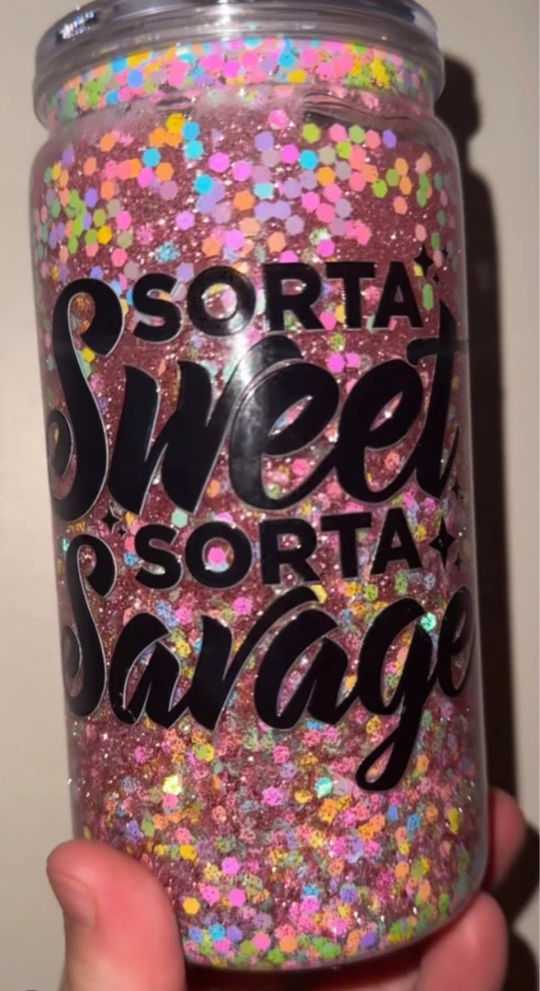 Glitter Tumbler with Character and Graphic Designs