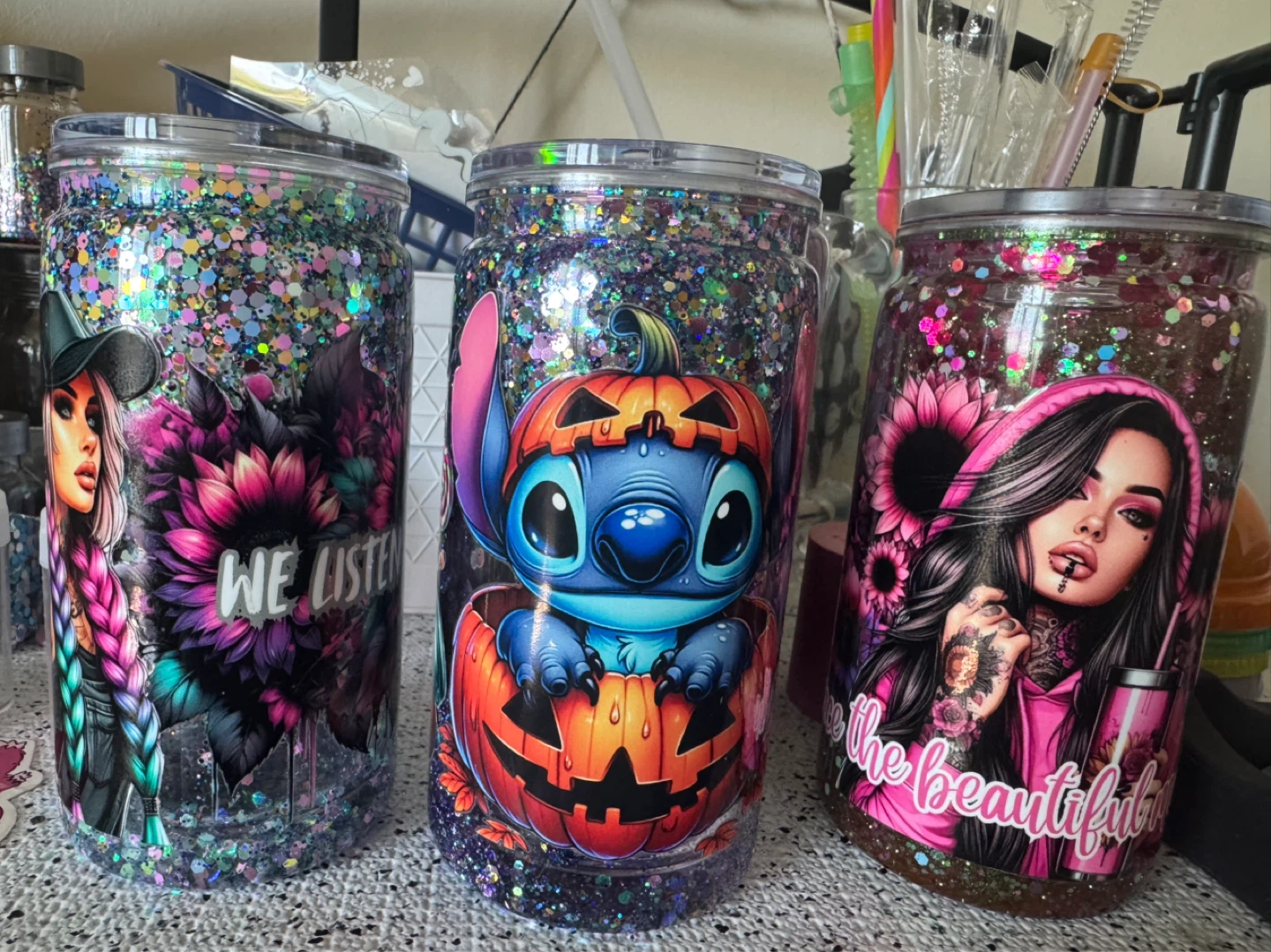 Glitter Tumbler with Character and Graphic Designs - photo 2