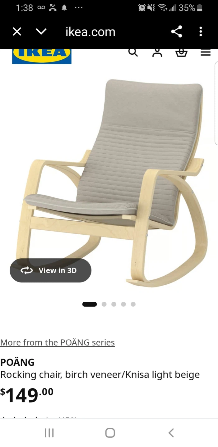 IKEA POÄNG Rocking Chair with Woodland Print Cushions - photo 4