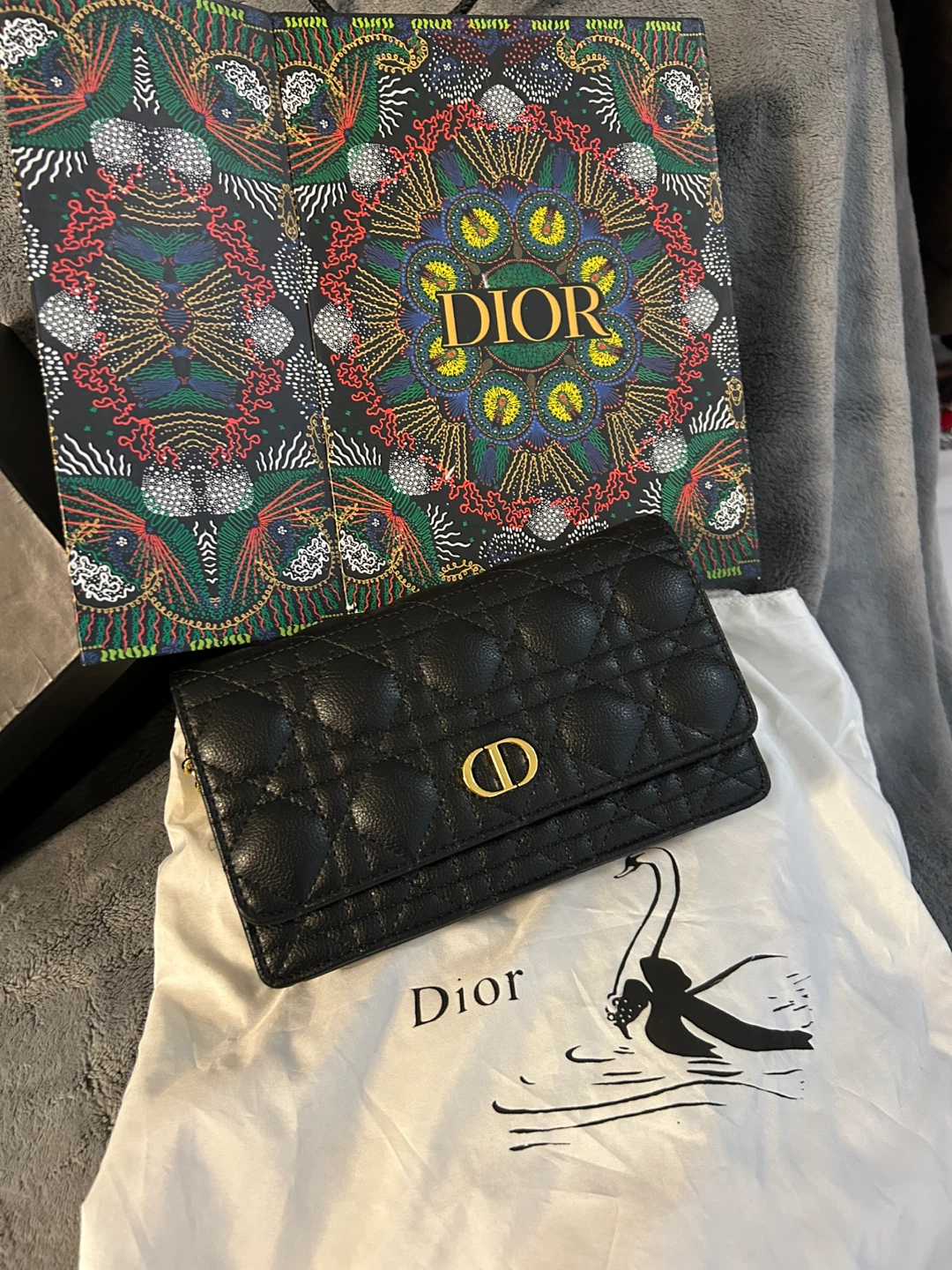 Dior Black Quilted Leather Wallet on Chain with Gold Hardware - photo 4