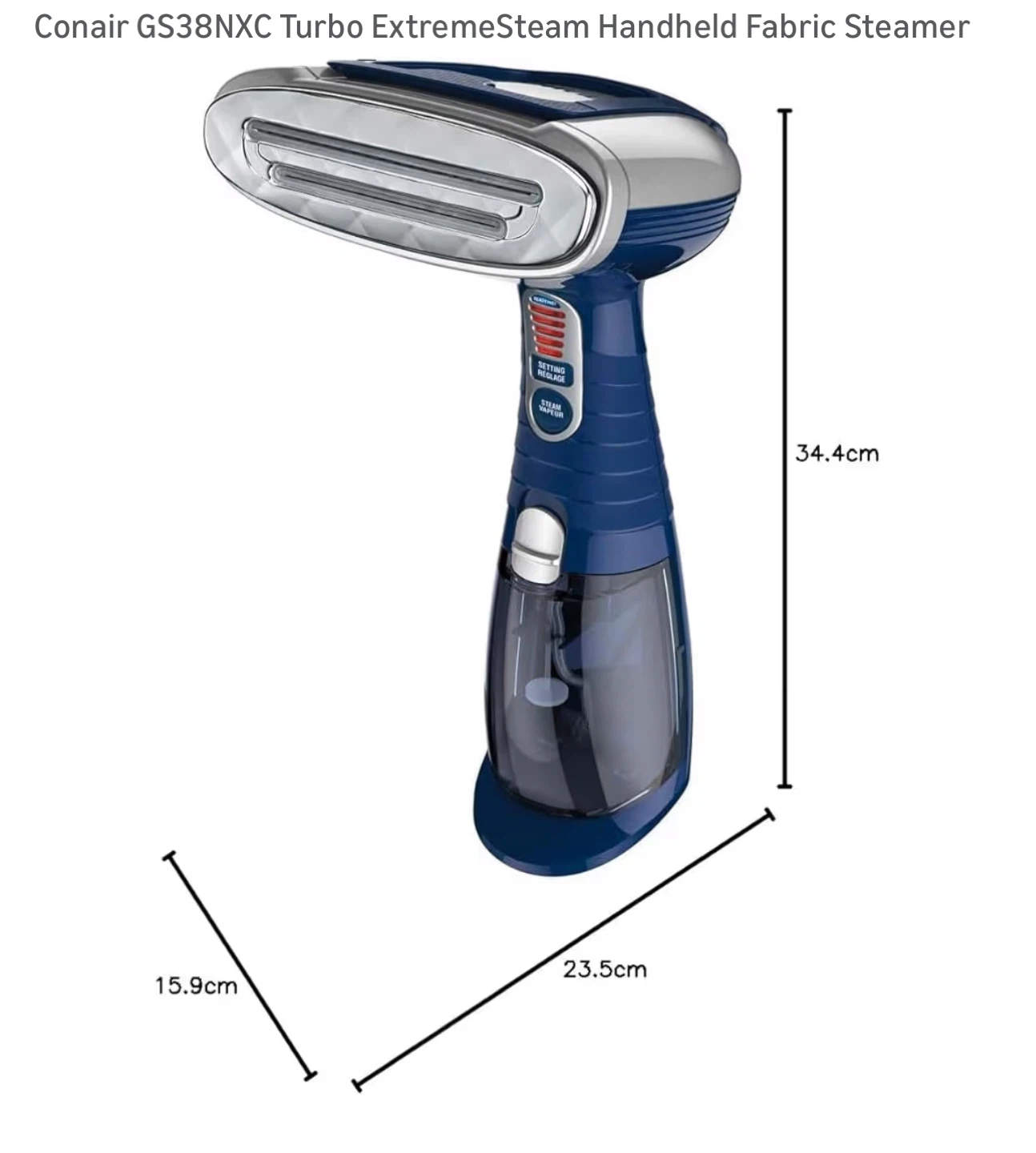 Conair GS38NXC Turbo ExtremeSteam Handheld Fabric Steamer - photo 3