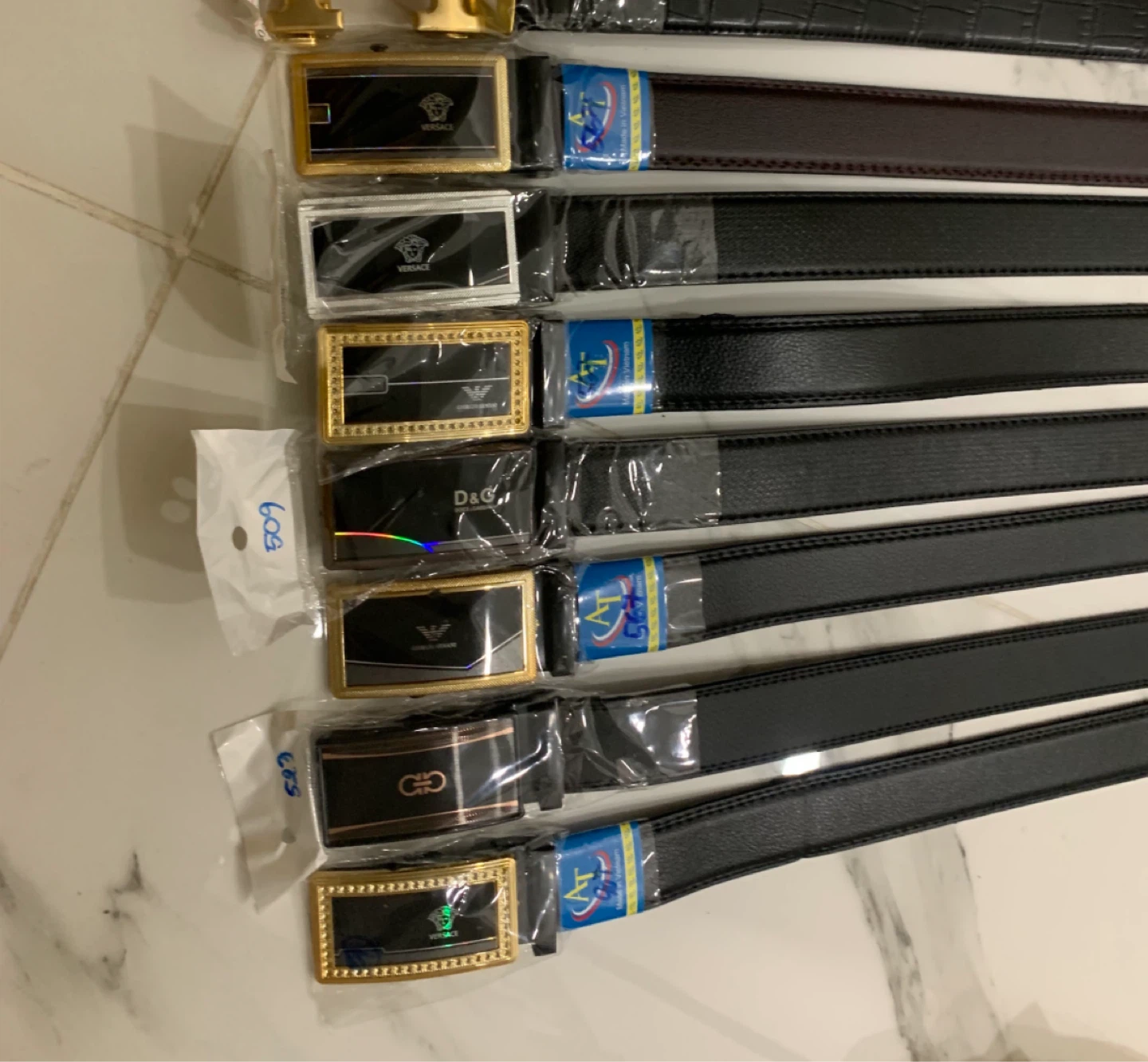 Assorted Designer Belts - Versace, D&G, Armani, Gucci
