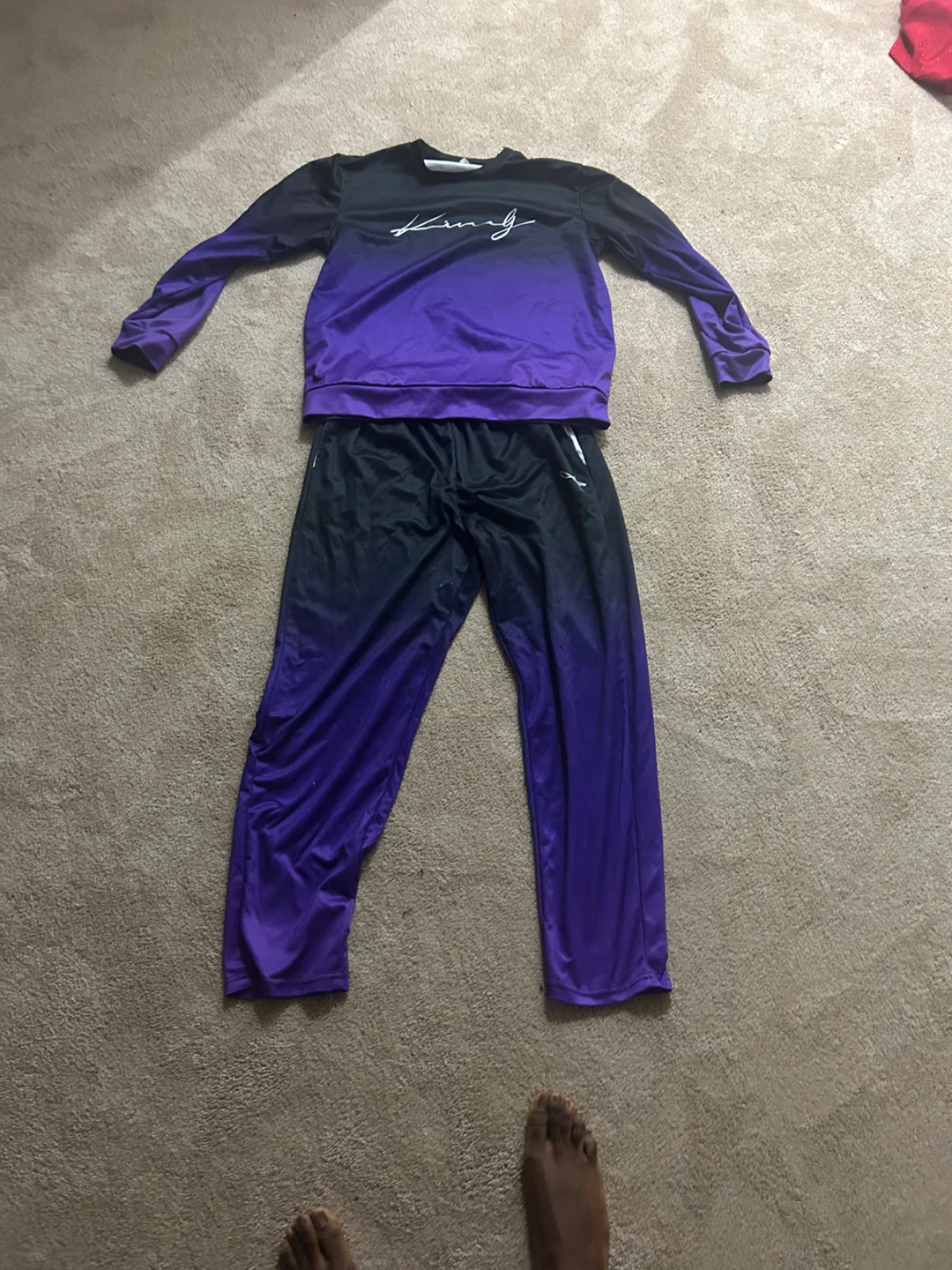 King tracksuit black and purple gradient