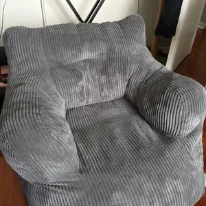 Grey Corduroy Bean Bag Chair