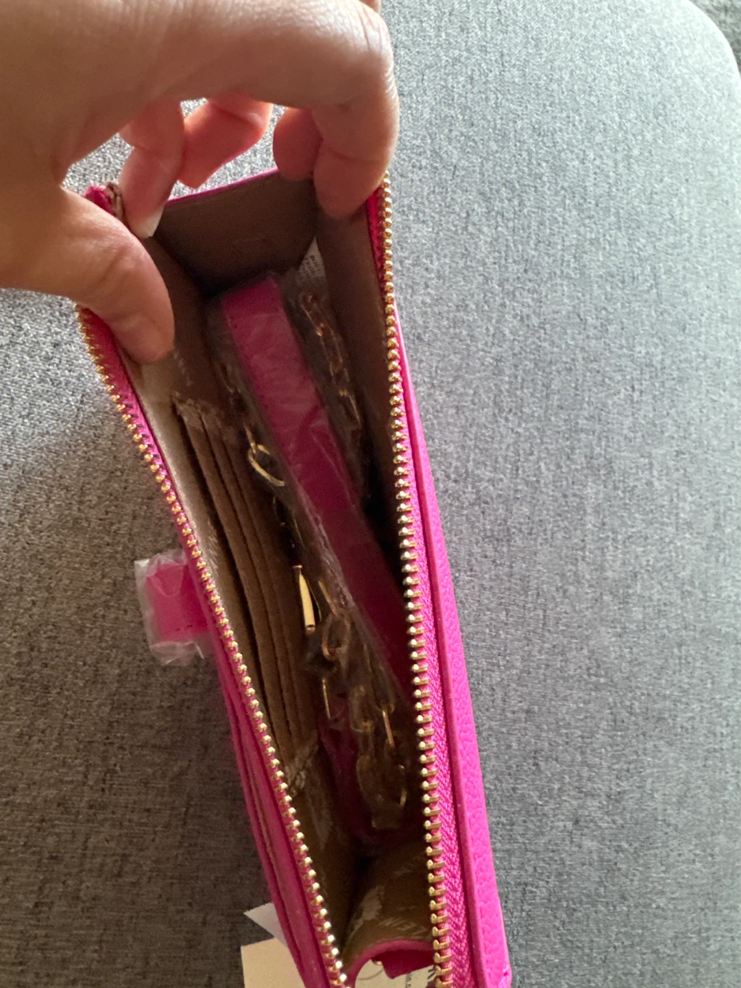 Anne Klein Pink purse clutch with Chain - photo 3