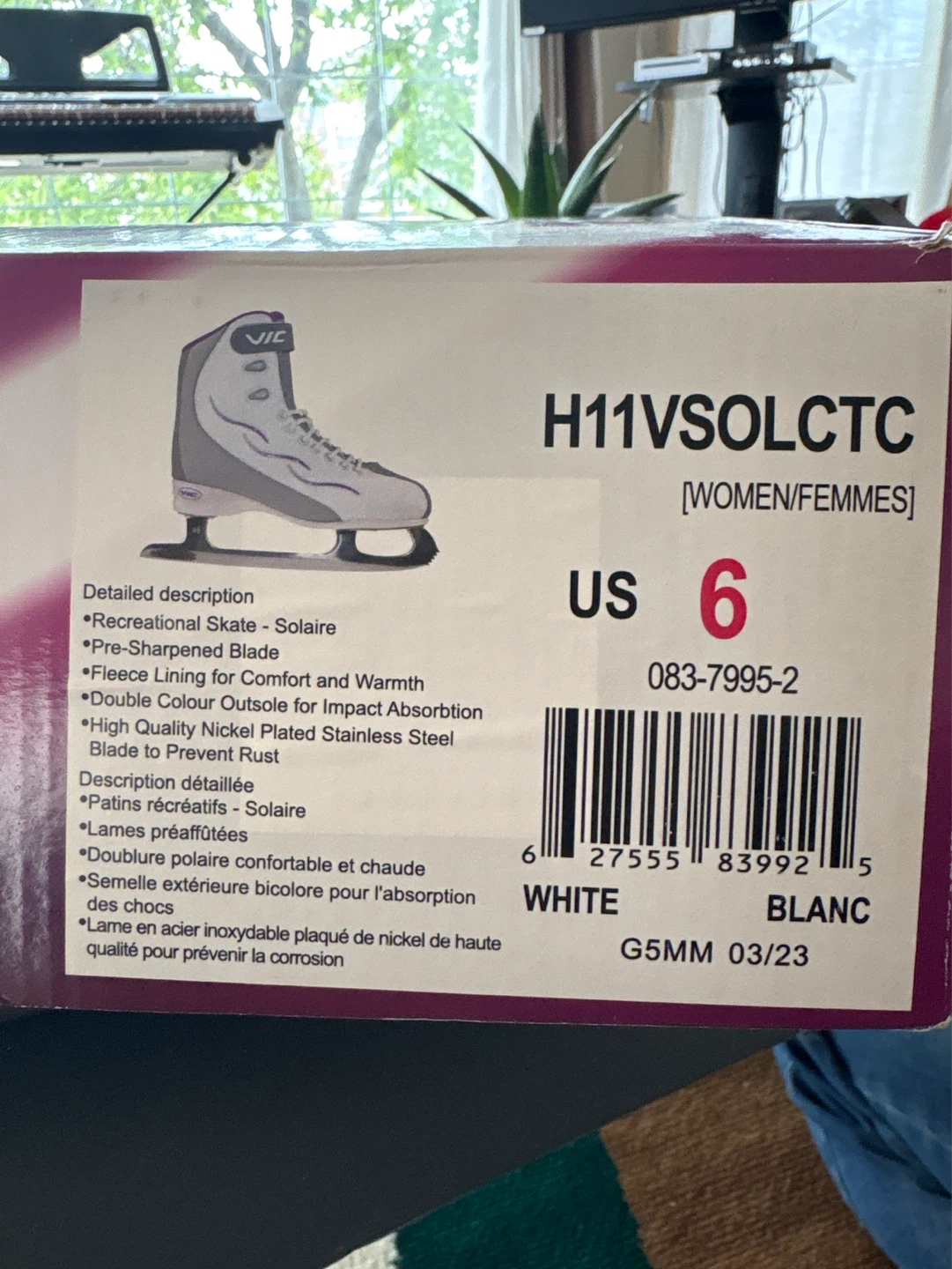 VIC Solair Recreational Ice Skates Size 6 - Women's - photo 2