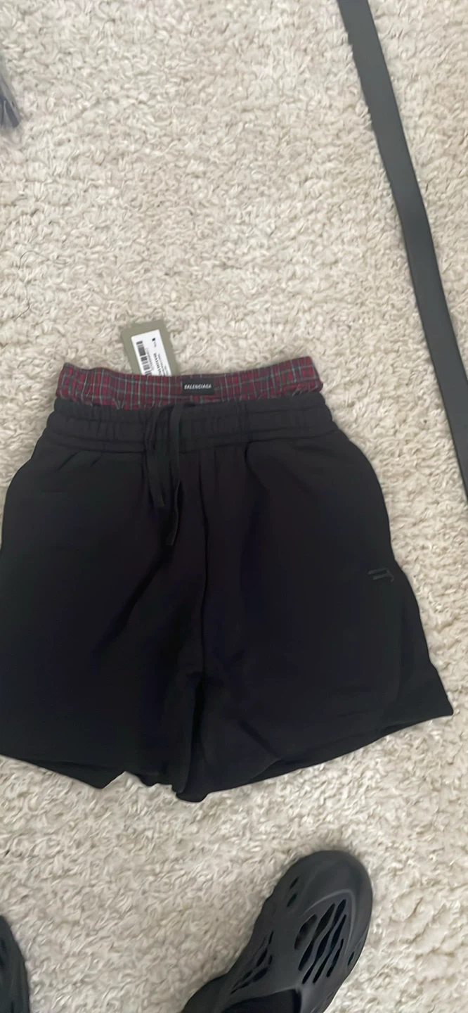 Balenciaga Plaid Detail Lounge Shorts