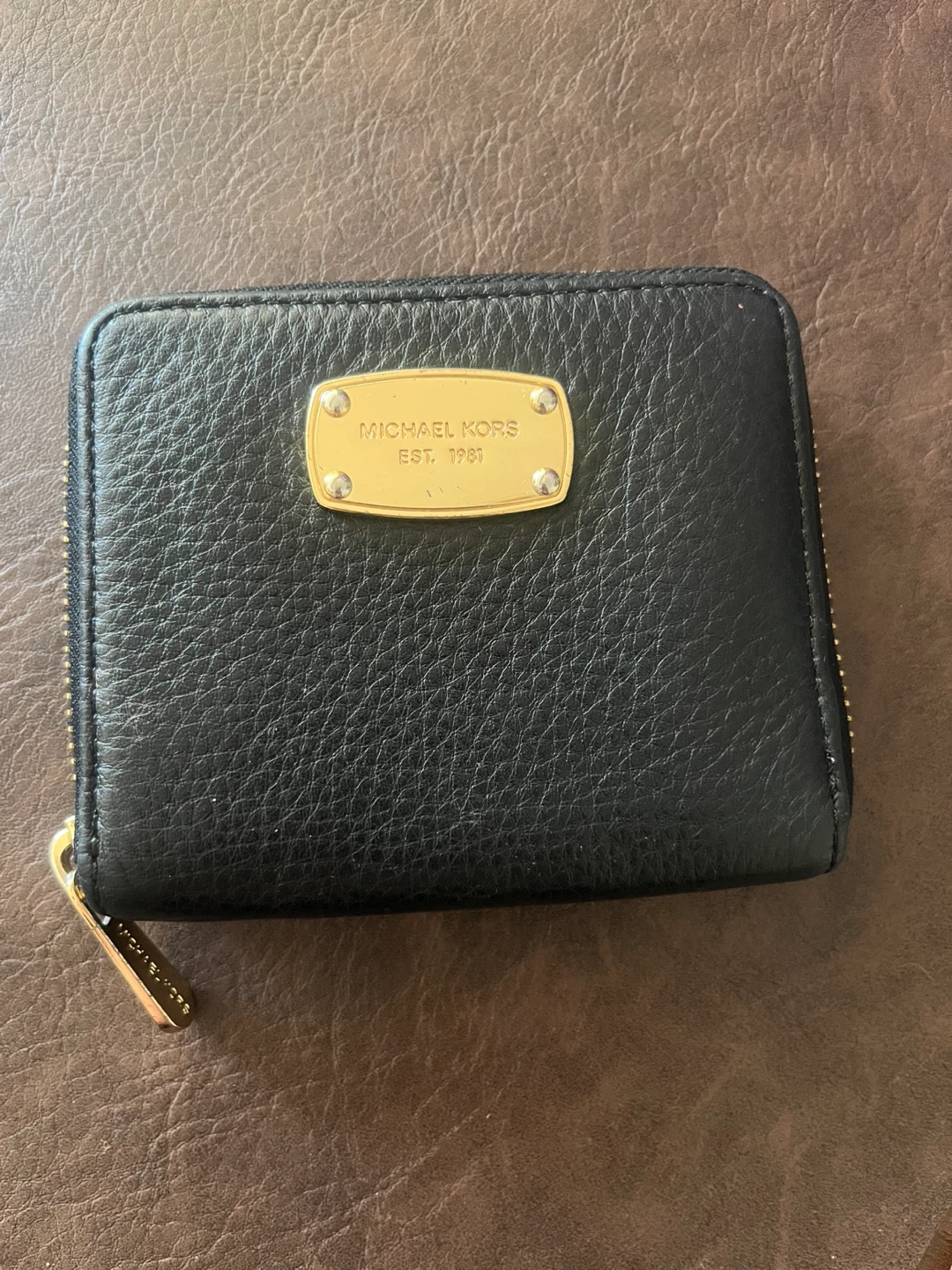 Michael Kors Black Leather Zip Around Wallet
