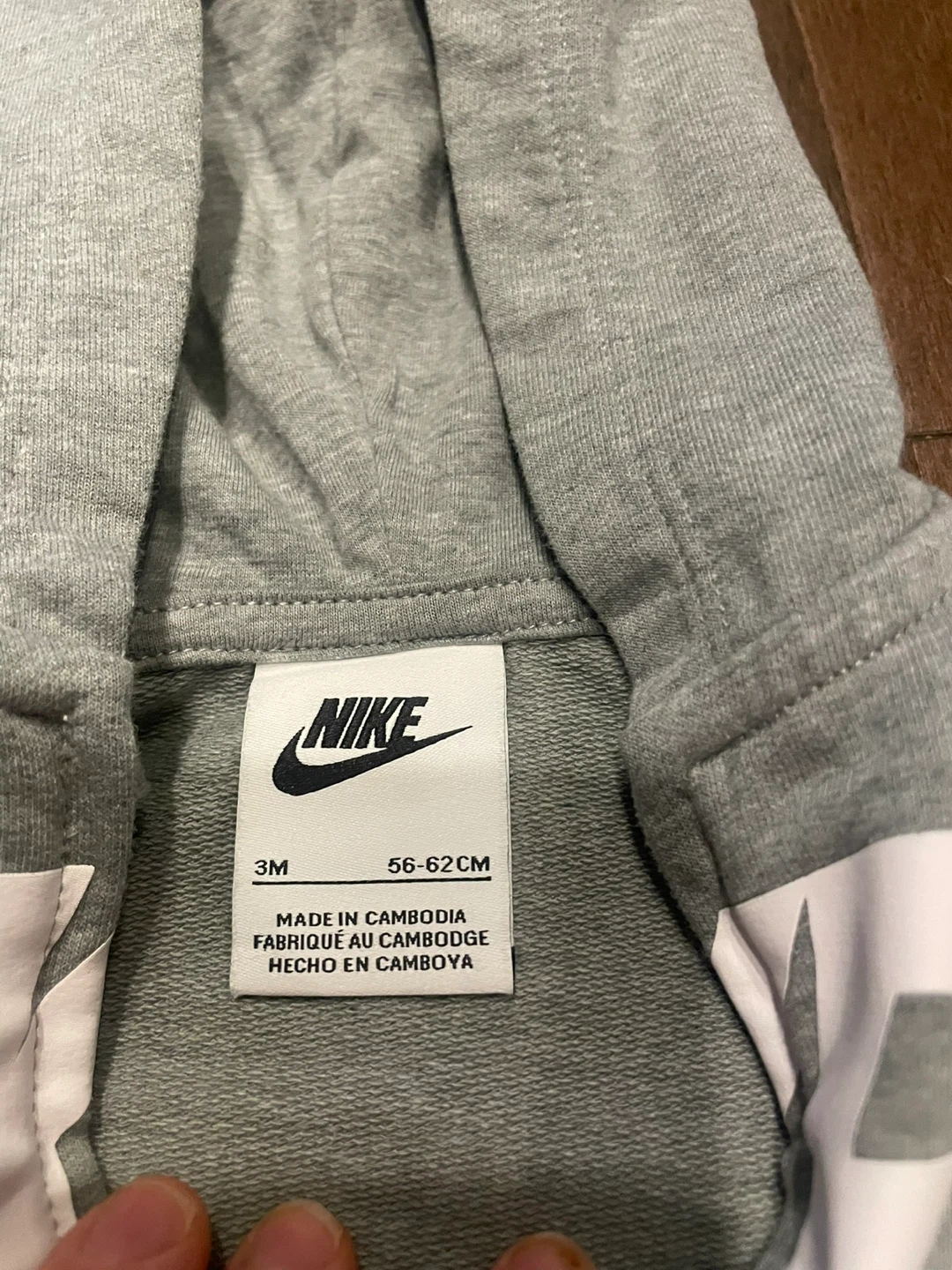 Nike Baby Hoodie Grey 3M/56-62cm - photo 2
