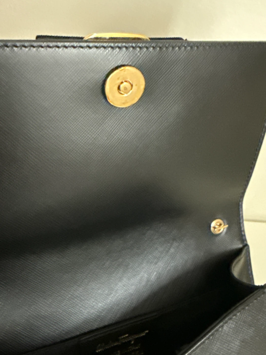 Salvatore Ferragamo Black Gancini Wallet on Chain - photo 4