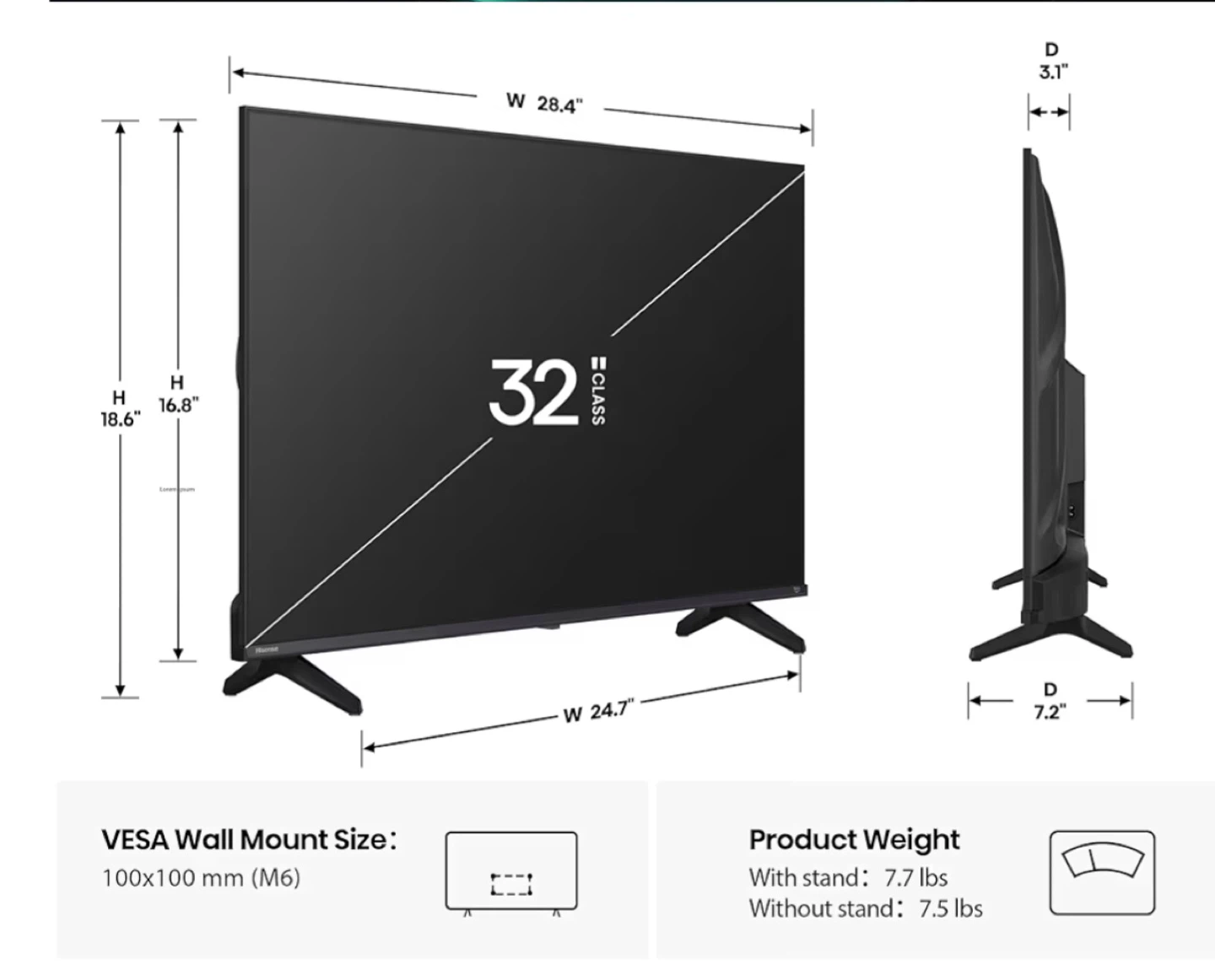 Hisense 32" Class HD Smart TV