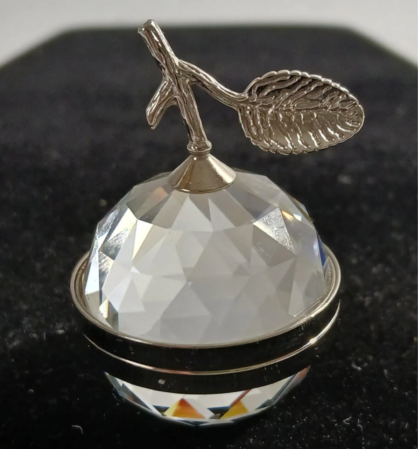 Vintage Swarovski Crystal Apple Trinket Box
