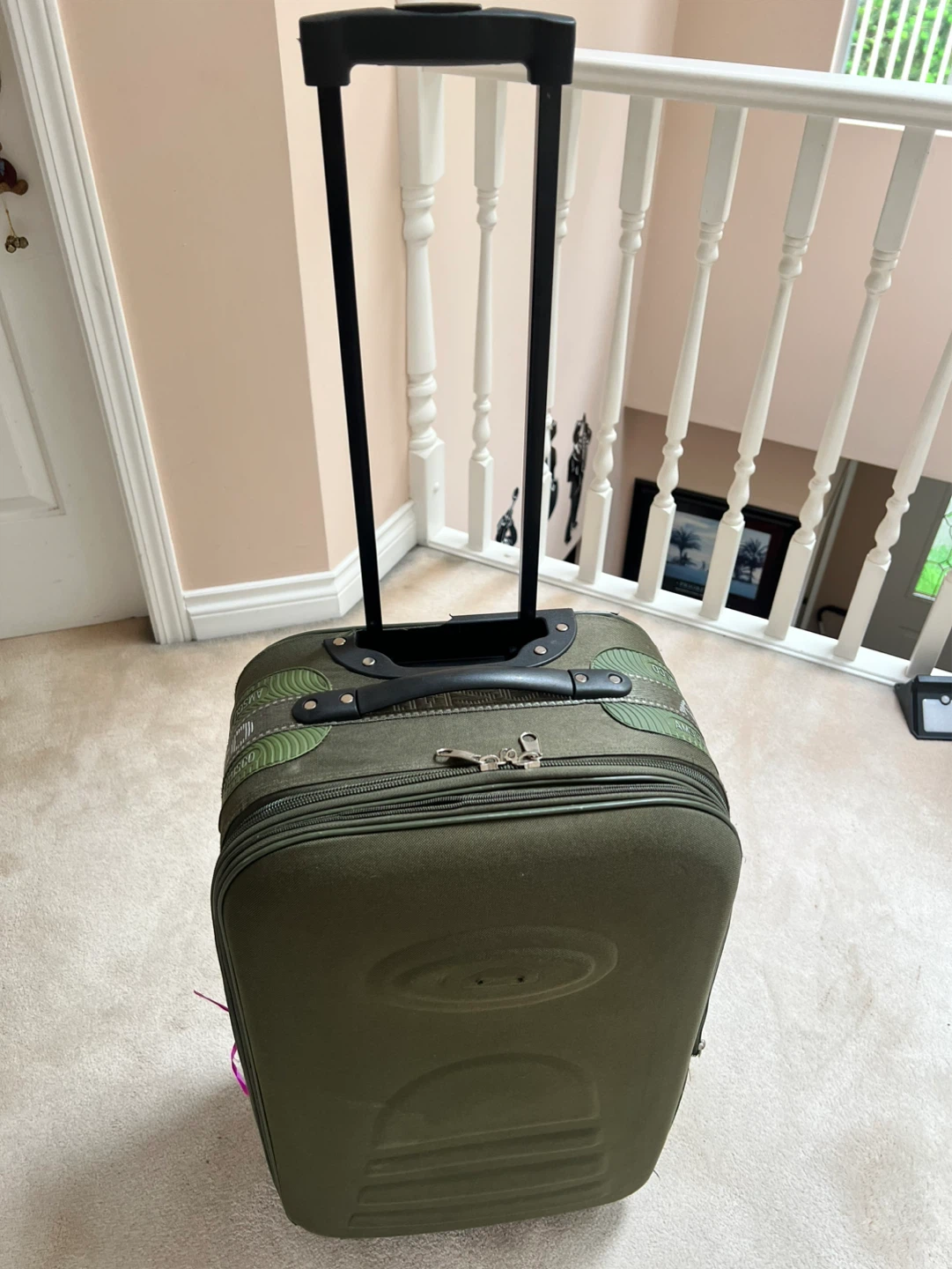 Amsco Olive Green Rolling Suitcase