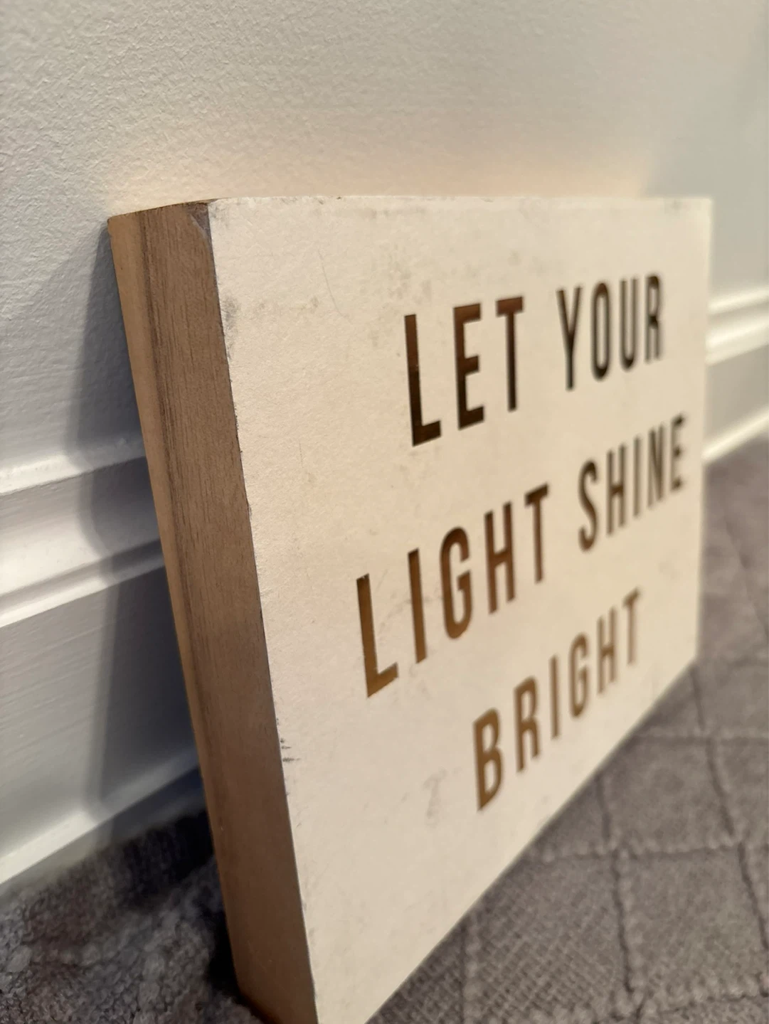 Decorative Wood Sign "Let Your Light Shine Bright" - photo 2