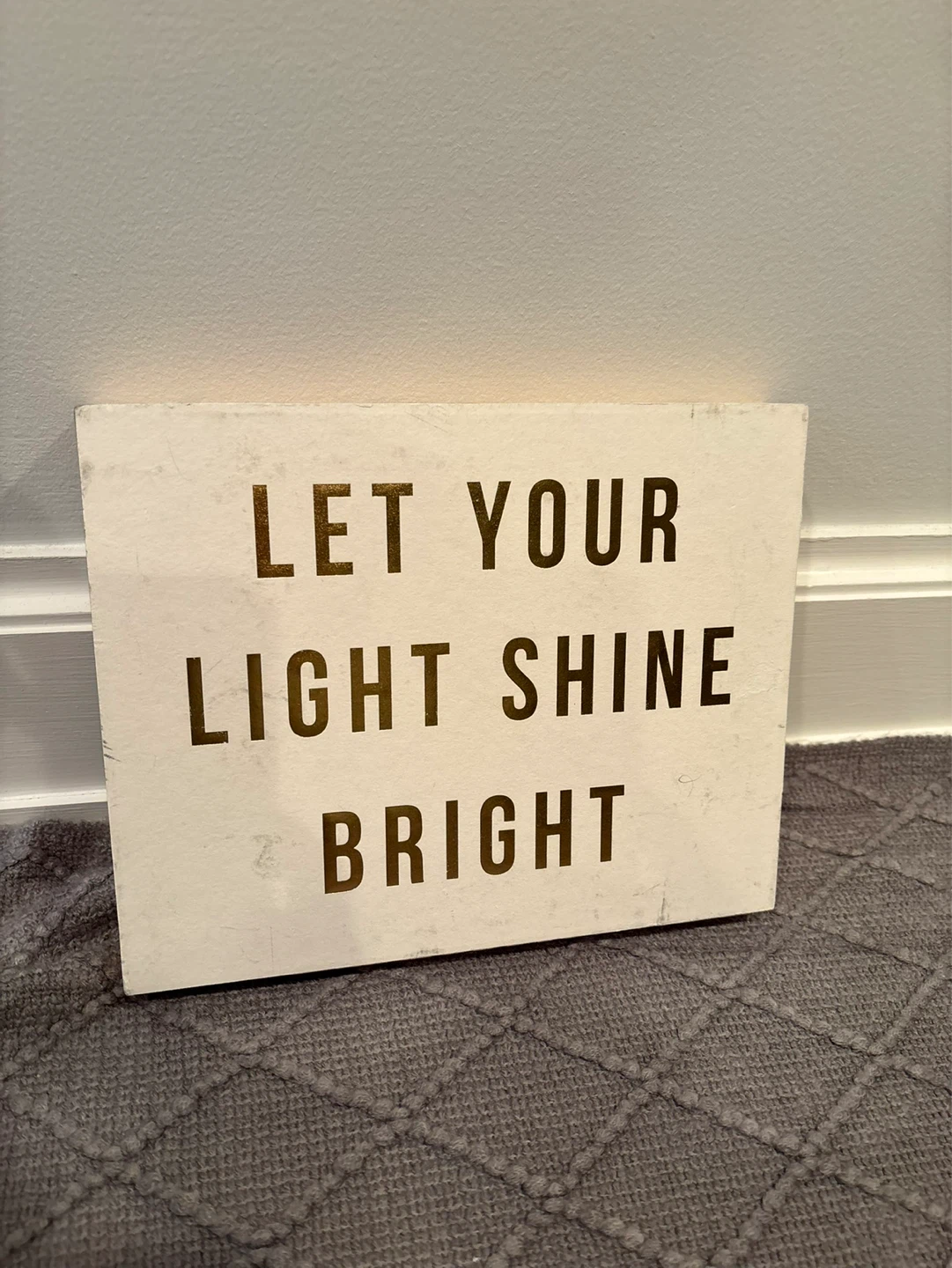 Decorative Wood Sign "Let Your Light Shine Bright"