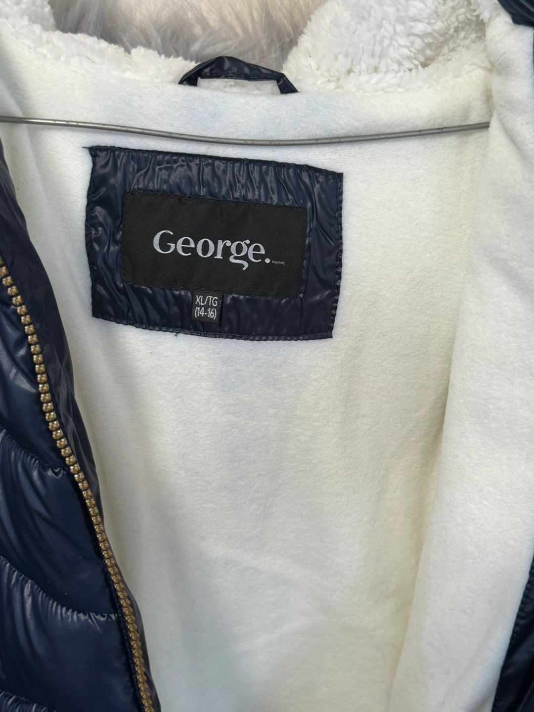 ‼️NEED GONE‼️Navy puffer jacket with faux fur hood XL/TG (14-16) - photo 5