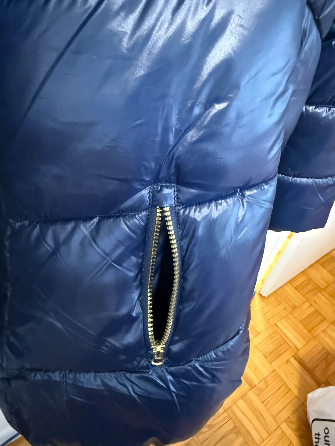 ‼️NEED GONE‼️Navy puffer jacket with faux fur hood XL/TG (14-16) - photo 3