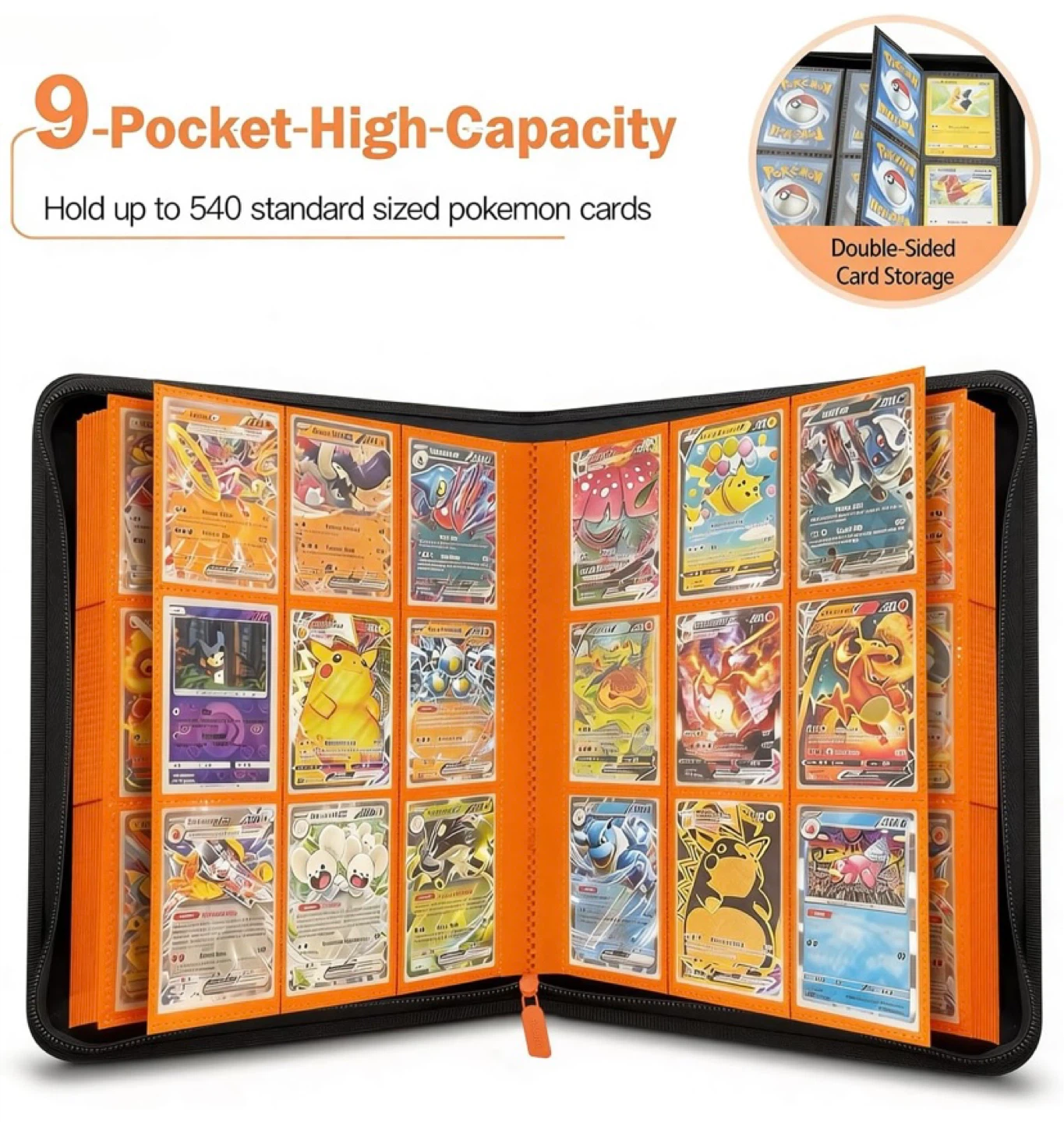 New Ravaver 9 Pocket Pokemon Card Binder Orange - photo 4