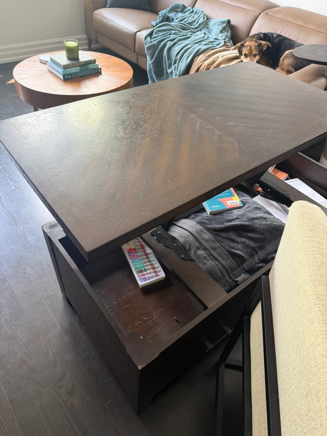 Lift Top Coffee Table with Storage - photo 2