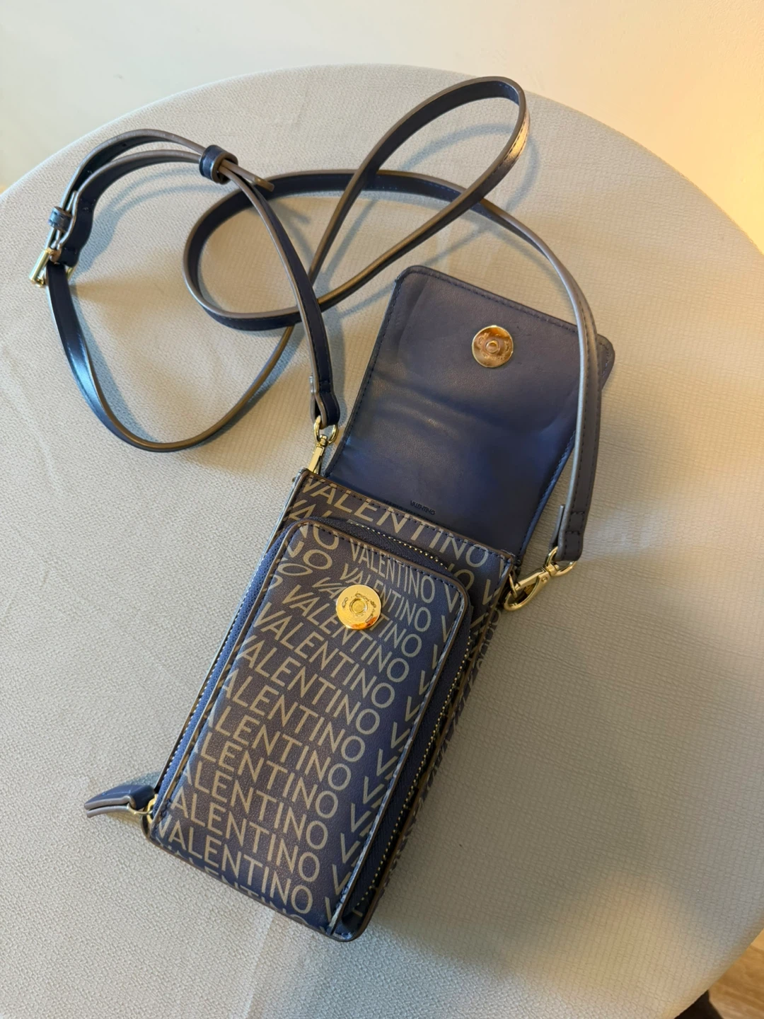 Valentino Mario Valentino Spa Navy Monogram Phone Bag - photo 2