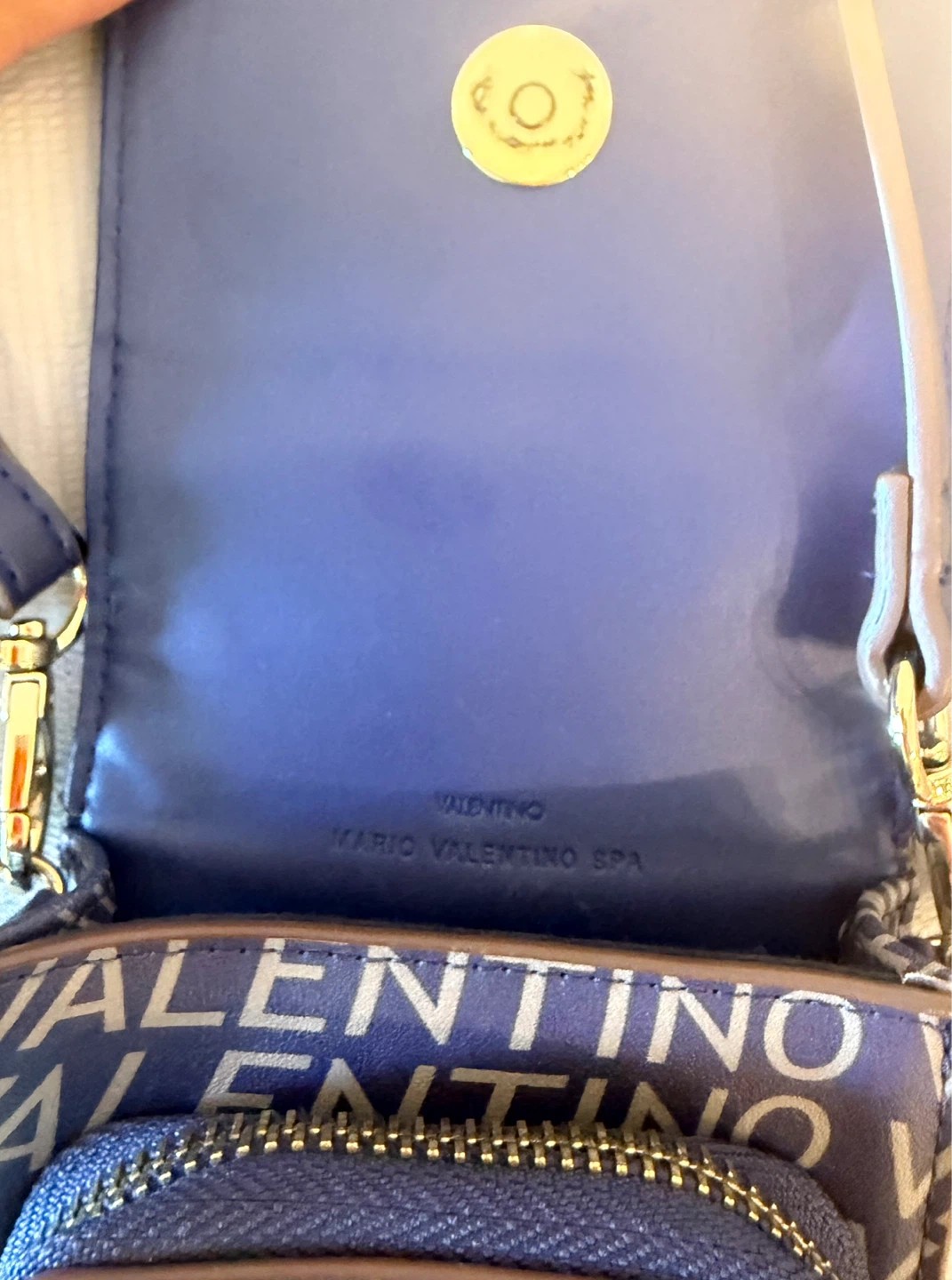 Valentino Mario Valentino Spa Navy Monogram Phone Bag - photo 3