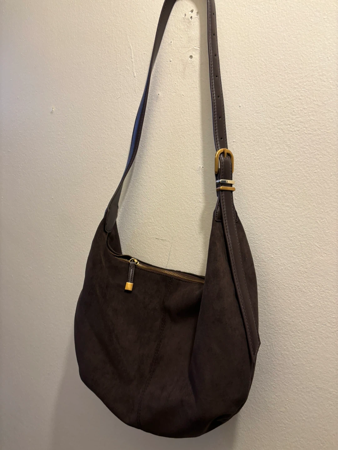 NEW-Steve Madden Brown Suede Hobo Bag