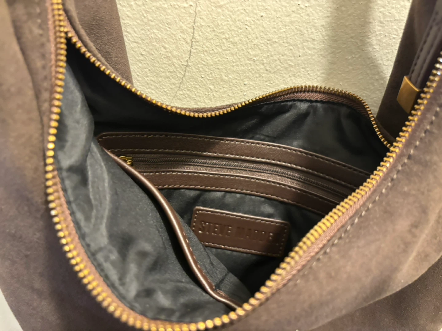 NEW-Steve Madden Brown Suede Hobo Bag - photo 2