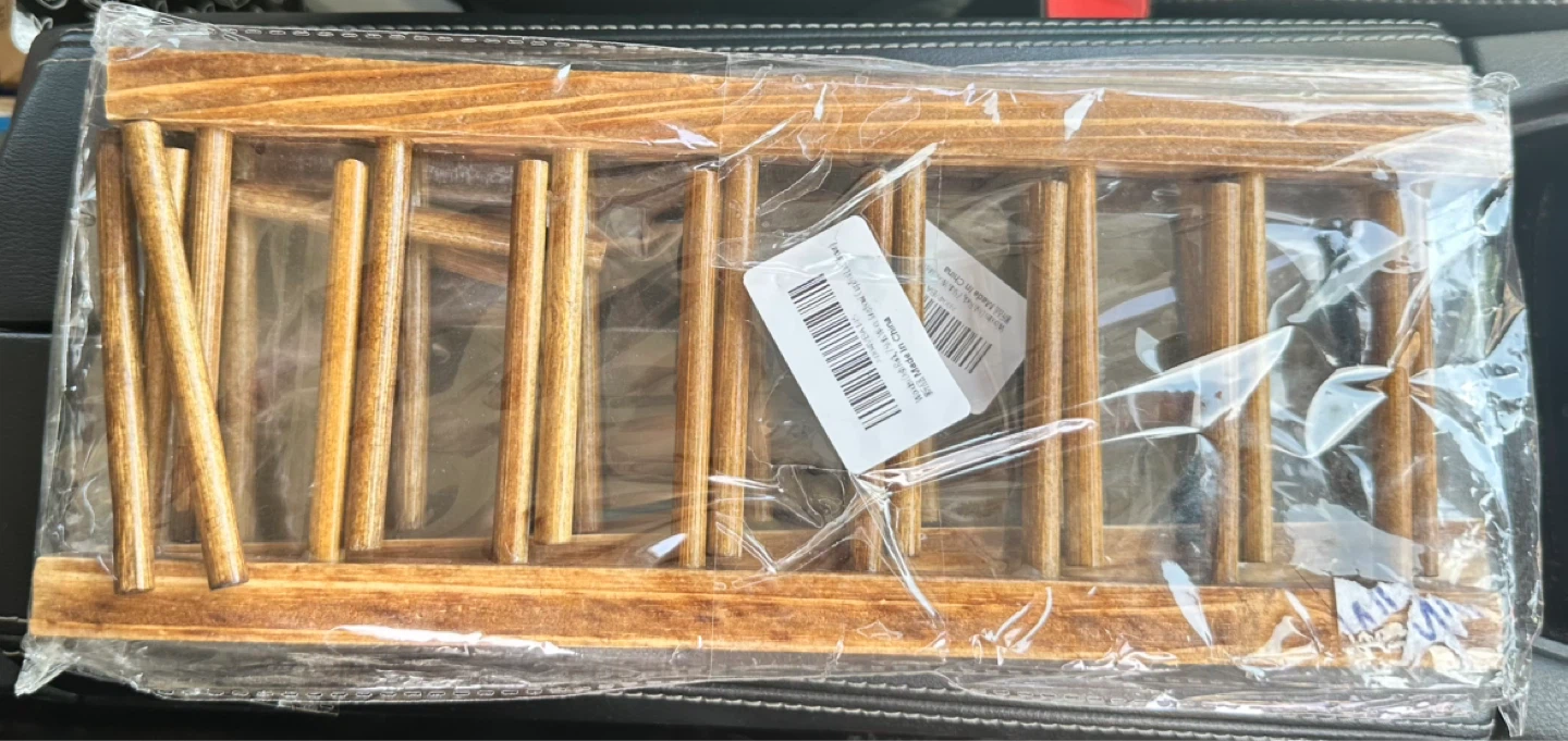 Wooden Dish Rack for Kitchen Counter - 8 Slot Plate Holder - photo 3