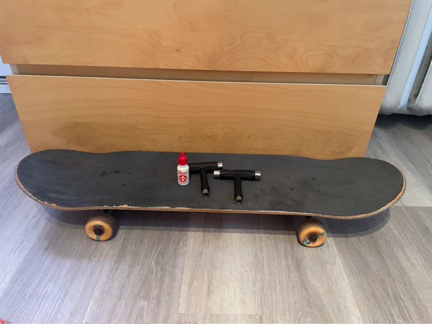Enjoi Panda Skateboard with Tools and Lubricant