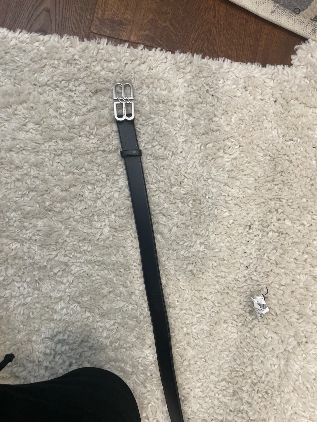 Balenciaga Black Leather BB Logo Belt - photo 2