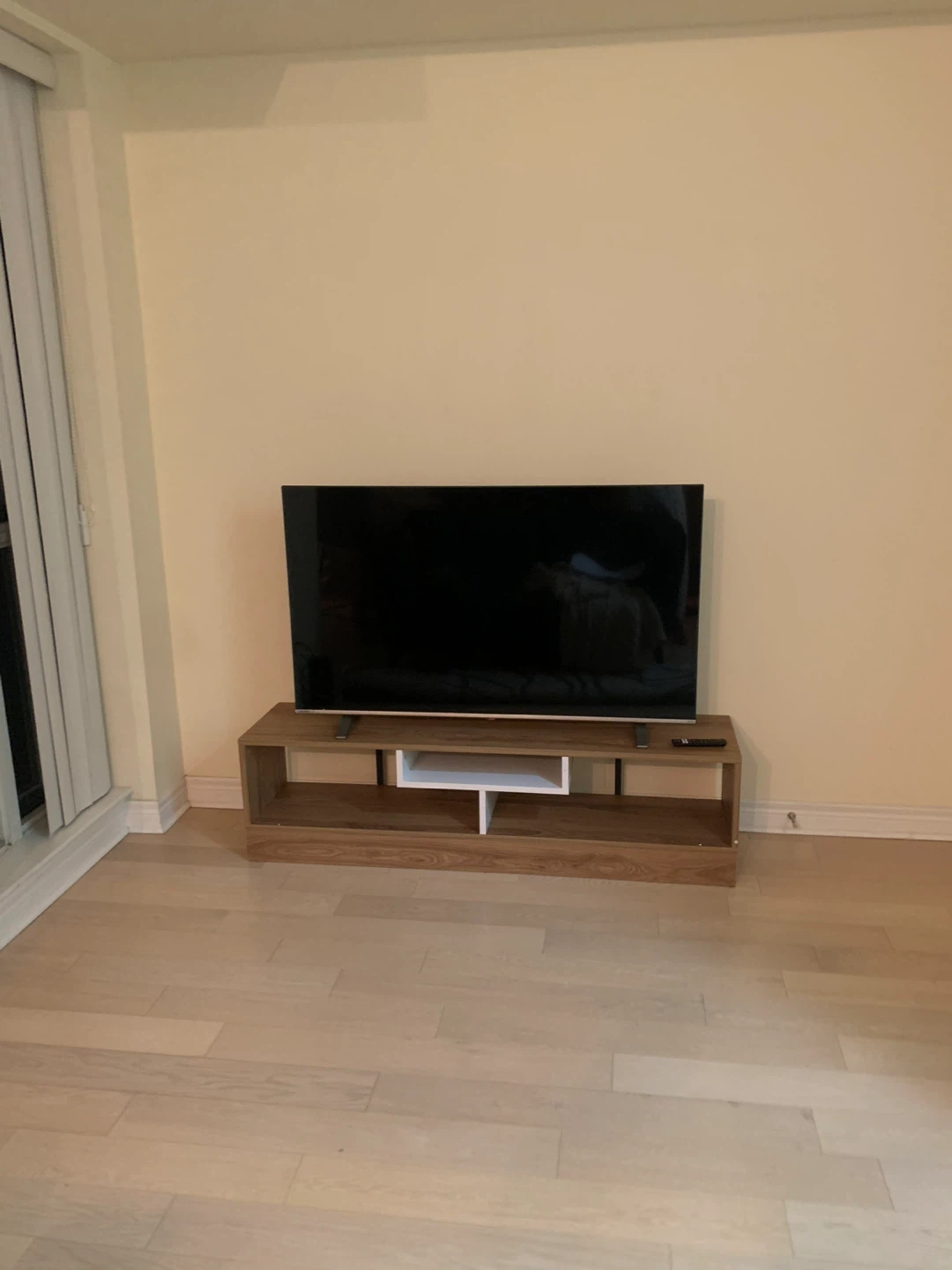 Modern Wood TV Stand with Black Metal Frame - photo 4