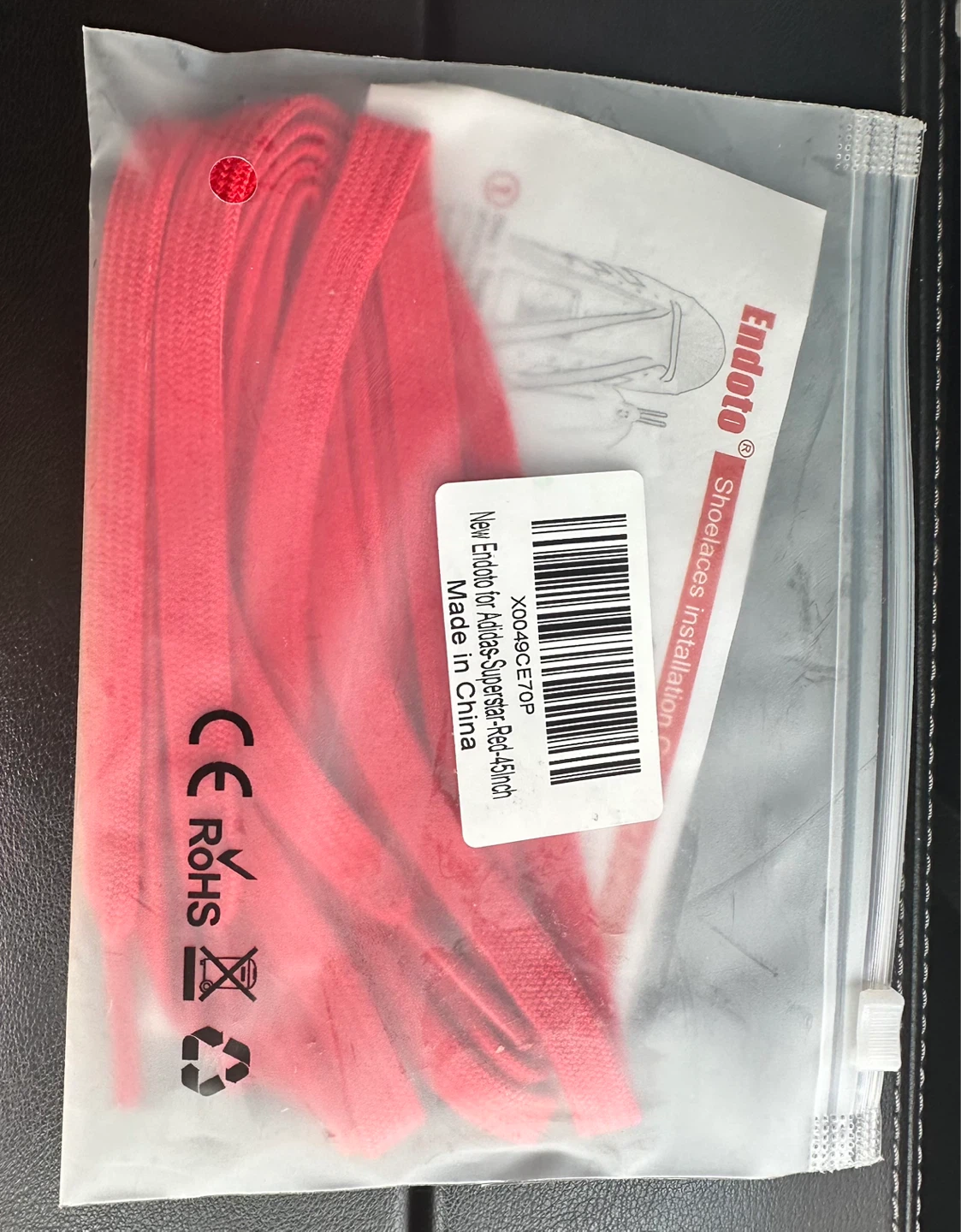 Endoto Red Shoelaces for Adidas Superstar - 45” - photo 2