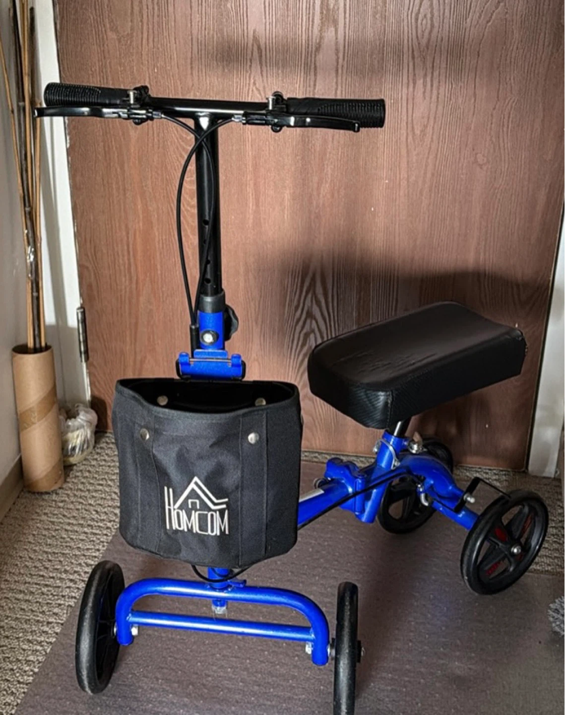 HOMCOM Blue Knee Walker Scooter