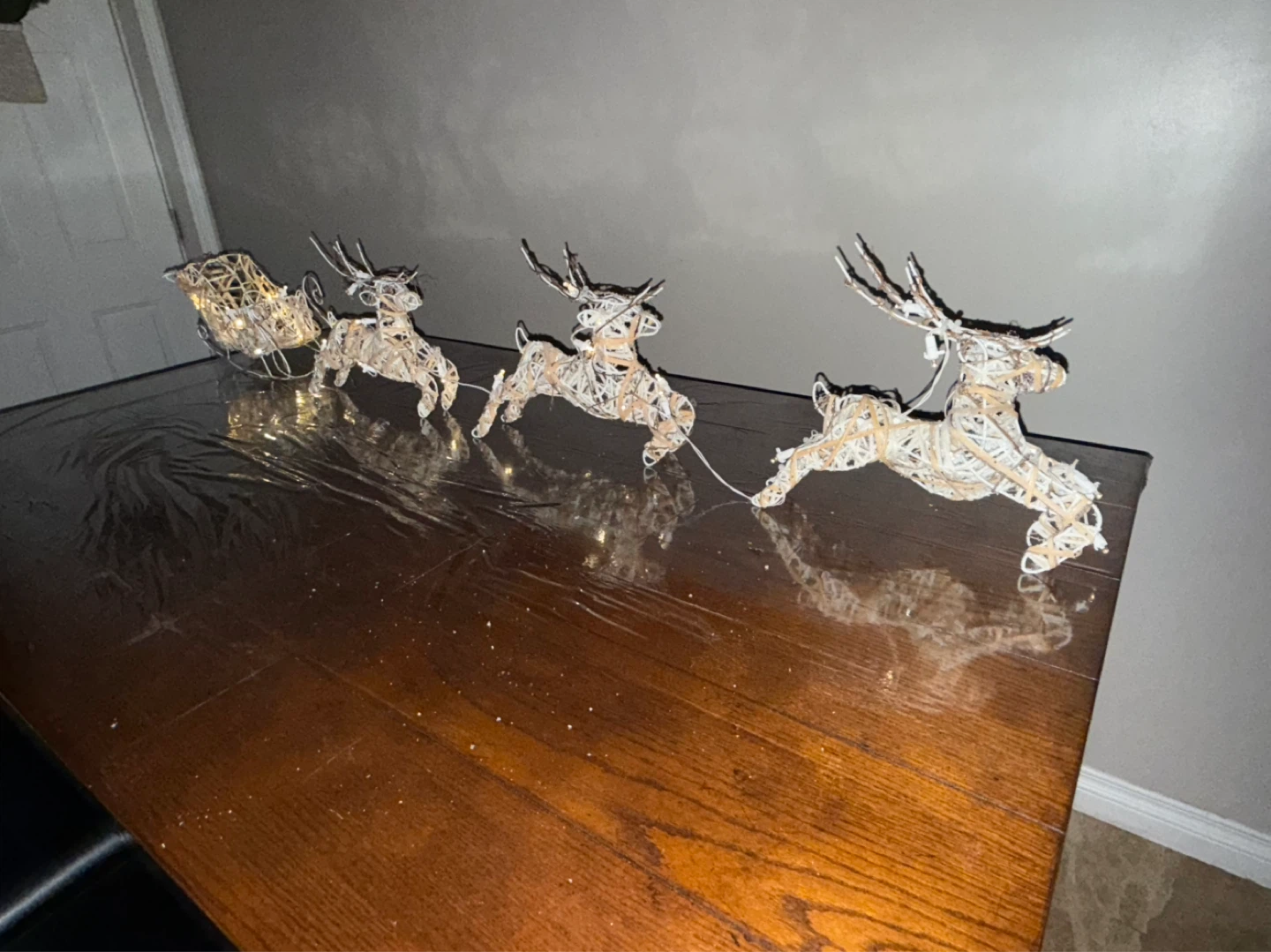 Indoor Christmas Sleigh with 3 Reindeer
