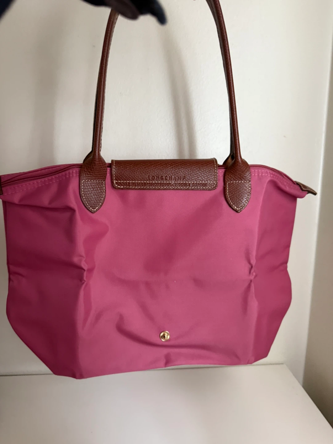 Longchamp Pink Nylon Leather Trim Tote Bag - photo 2