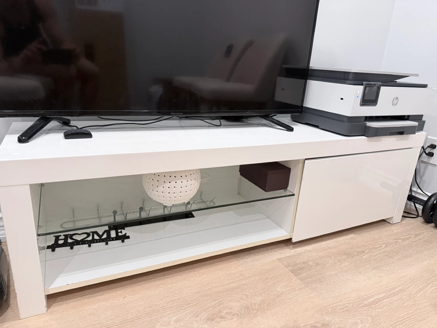 White Entertainment Unit with Storage - photo 5