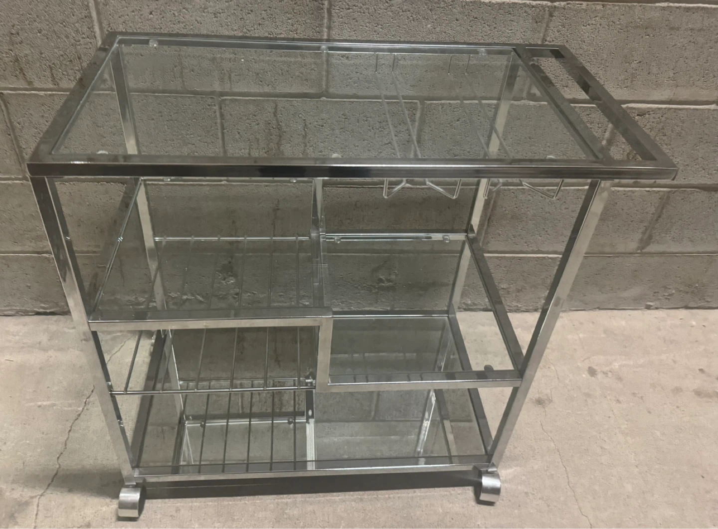 Chrome and Glass Bar Cart  31.38"W × 15.75"D × 30.75"H (45$cash) - photo 3