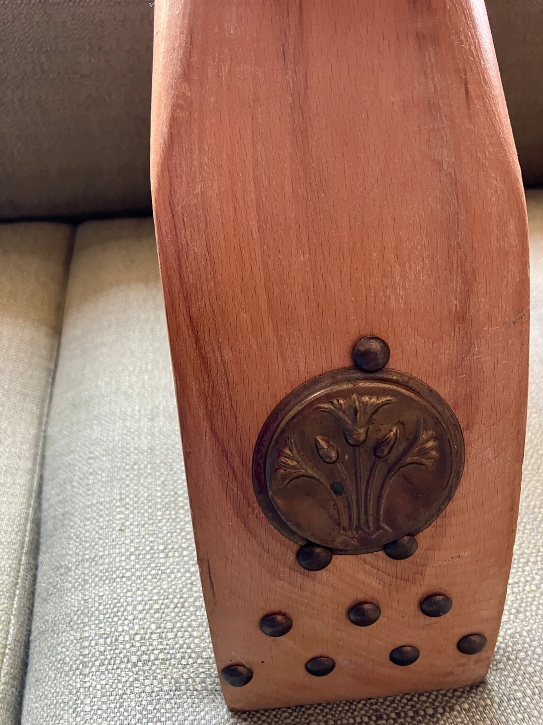 Vintage Camel Saddle Wooden Footrest Stool - photo 2