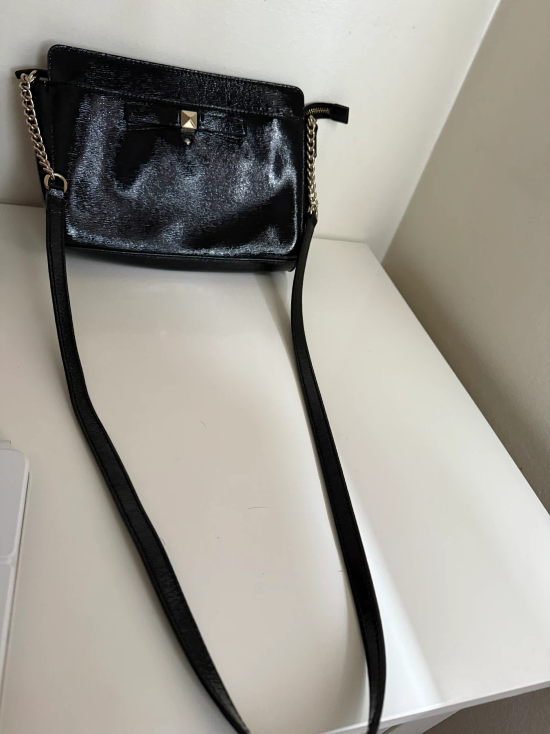 Kate Spade Black Patent Leather Bow Crossbody Bag - photo 3