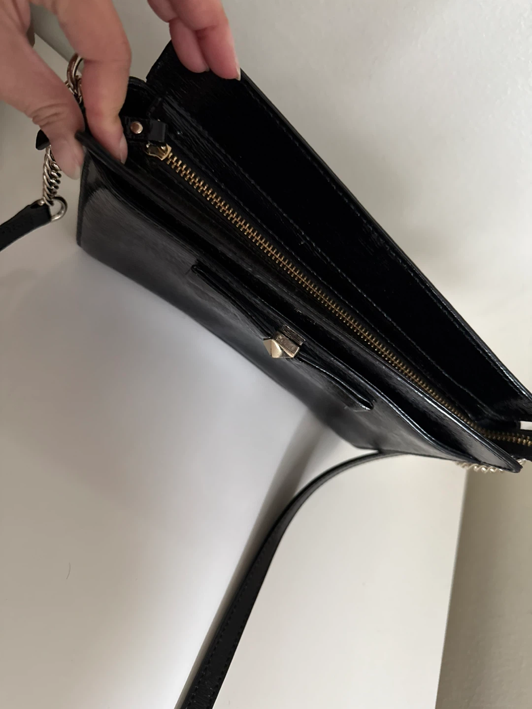 Kate Spade Black Patent Leather Bow Crossbody Bag - photo 5
