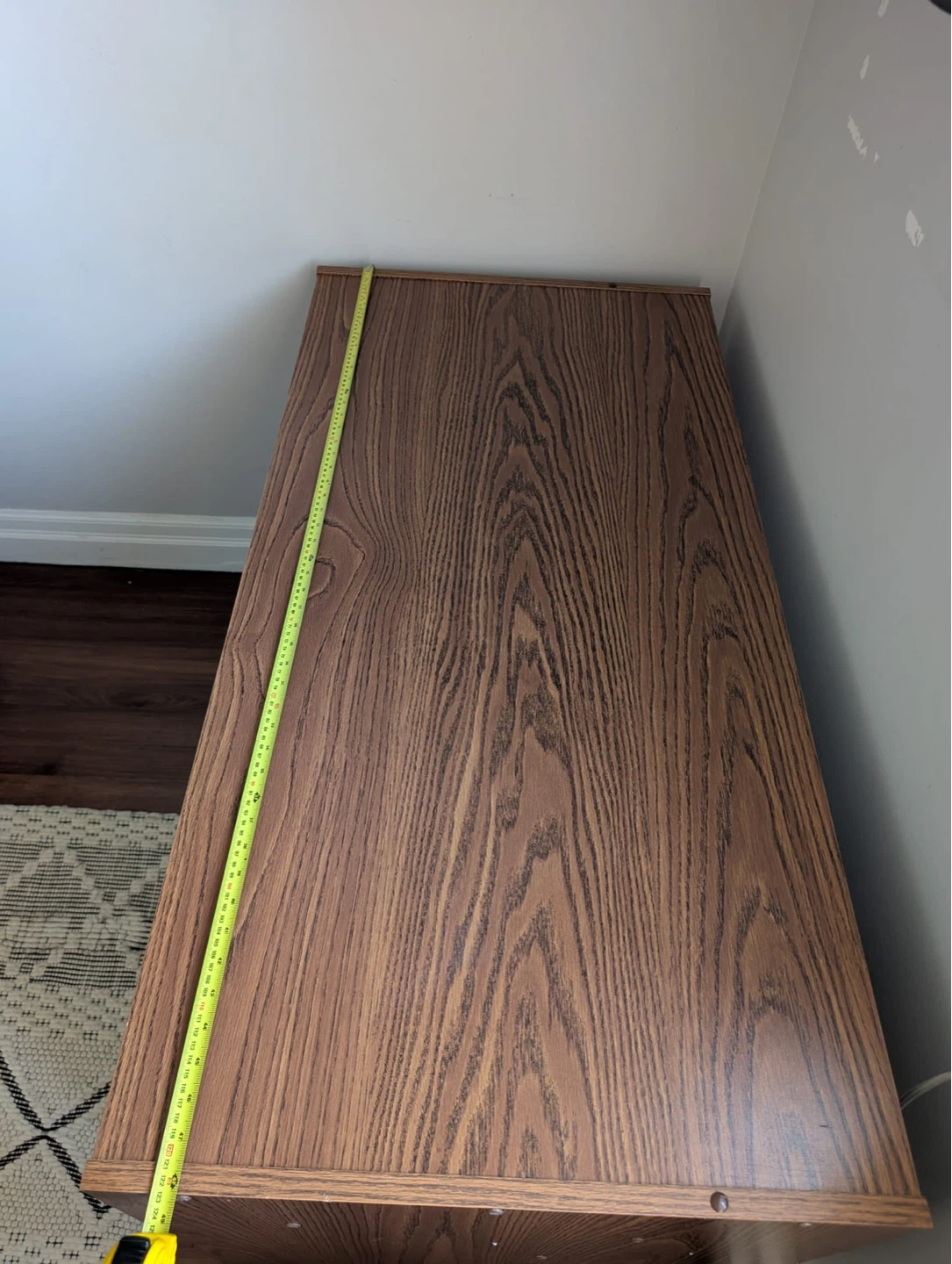 Brown Wood Desk with Drawer - photo 3