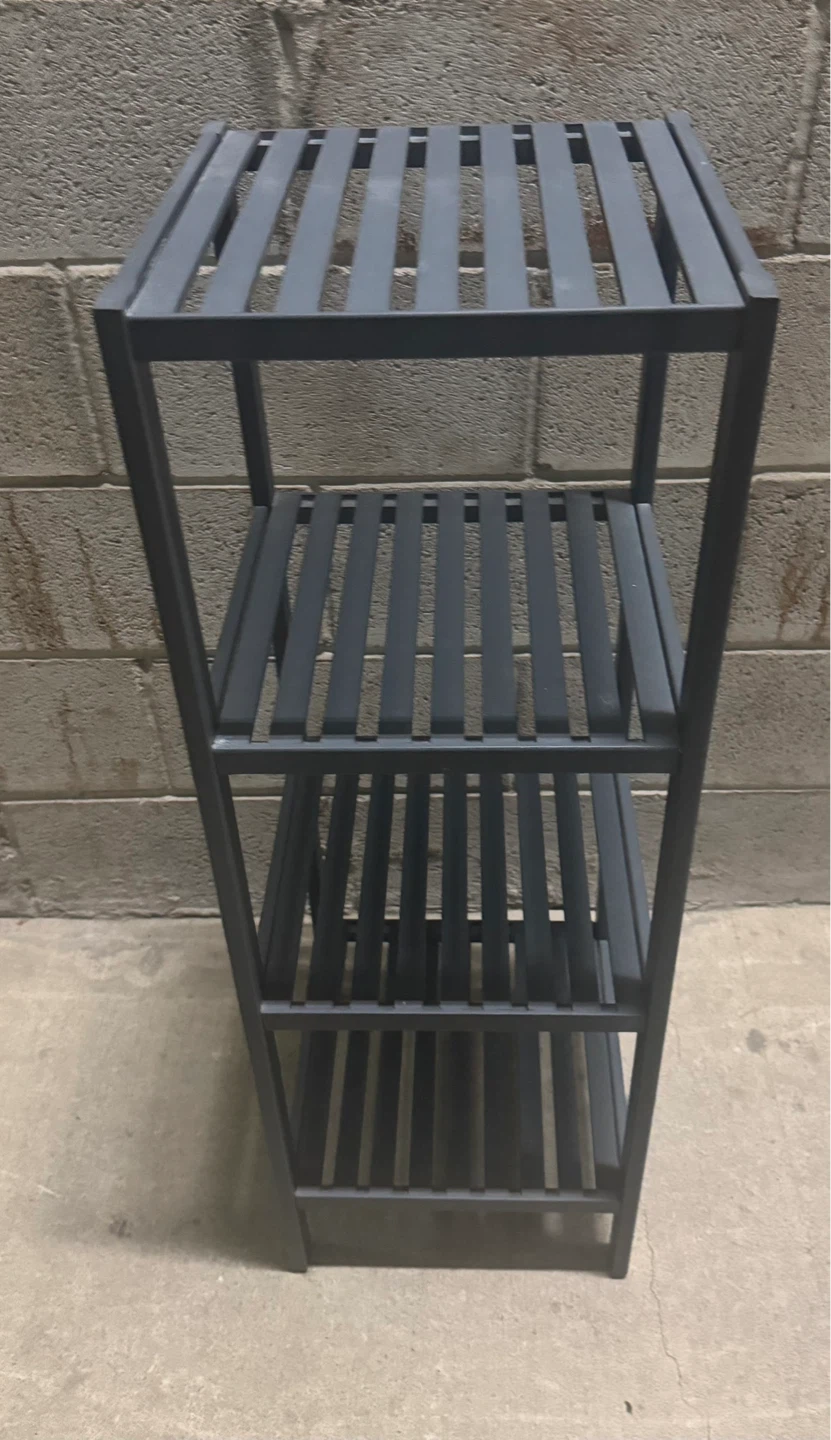 4-Tier Bamboo Shelf Narrow Slatted Bathroom Shelf Wood Finish - photo 3