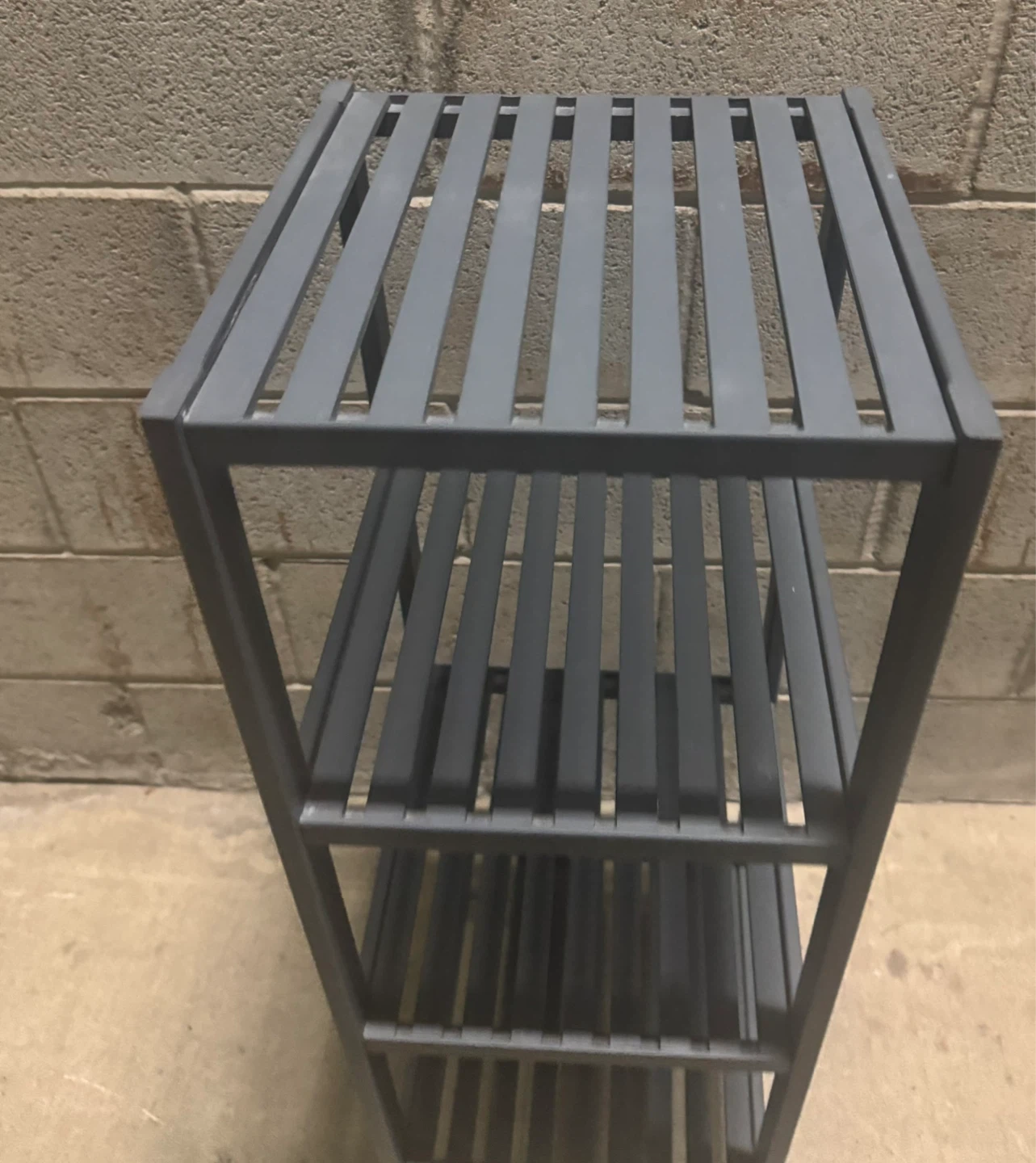 4-Tier Bamboo Shelf Narrow Slatted Bathroom Shelf Wood Finish - photo 5