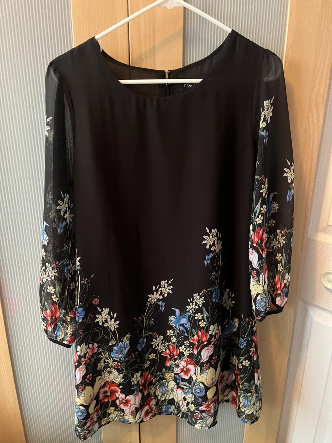 Papillon Black Floral Dress Size M