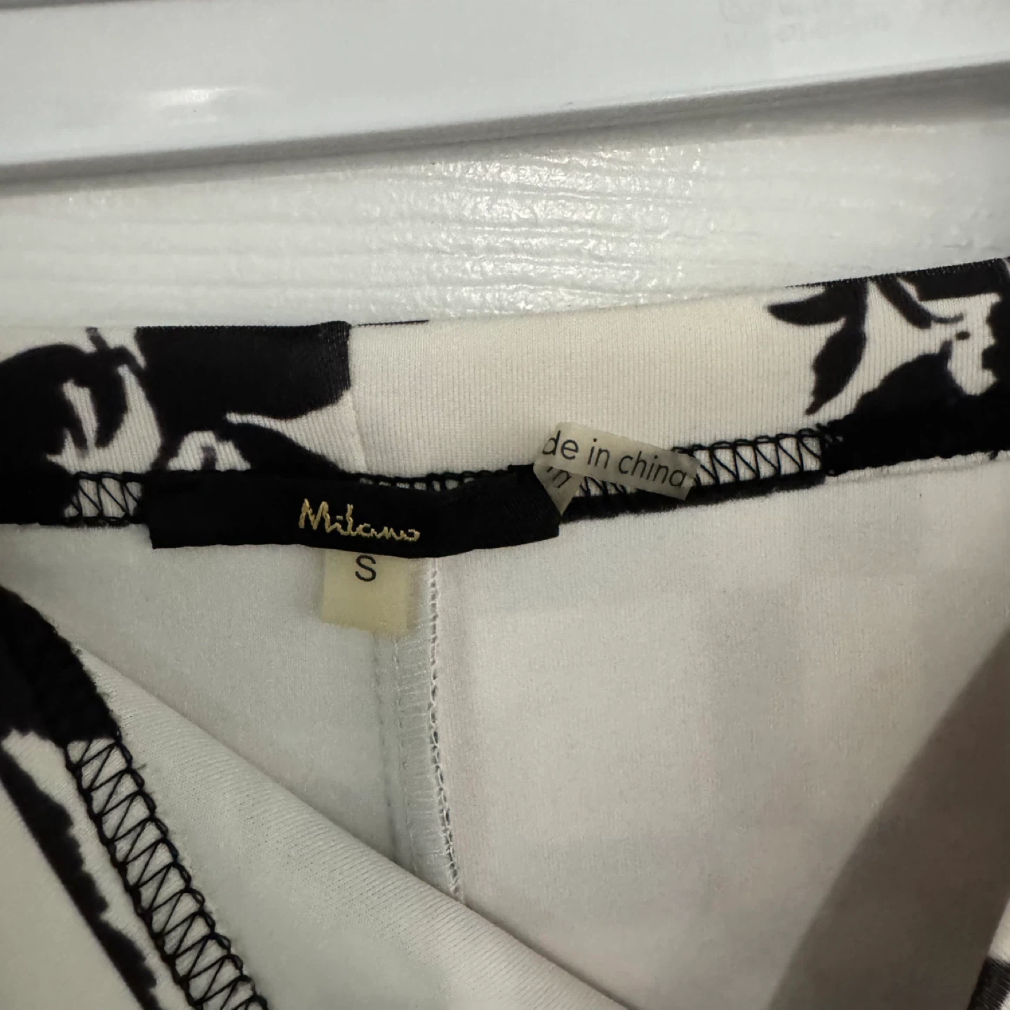 Milano Women's Size S Pencil Skirt Black White Floral Print - photo 3